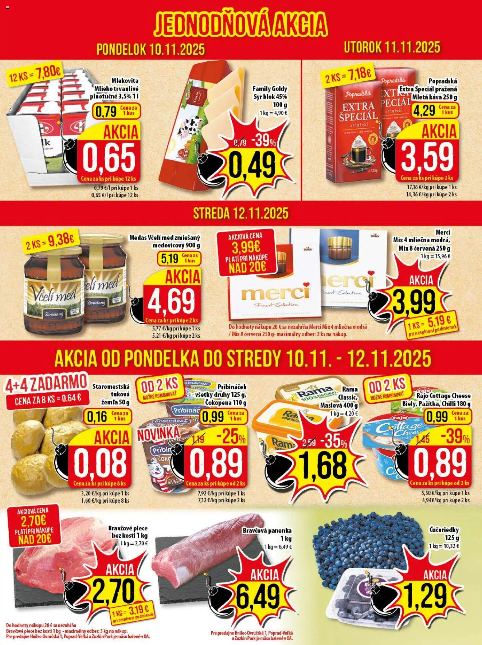 Nové Klas akcie – leták je platný od 10.11.2025 | Strana: 2 | Produkty: Rám, Chilli, Rama, Med