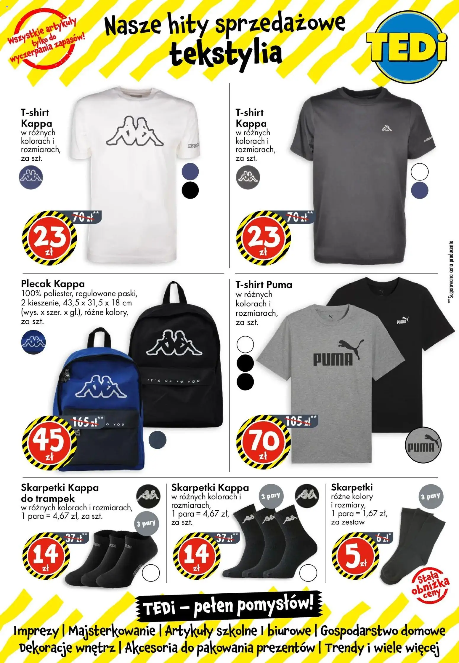 TEDi Gazetka - Namysłów  od 12.11.2025 | Strona: 5 | Produkty: Plecak, Skarpetki, Artykuły szkolne, Tekstylia
