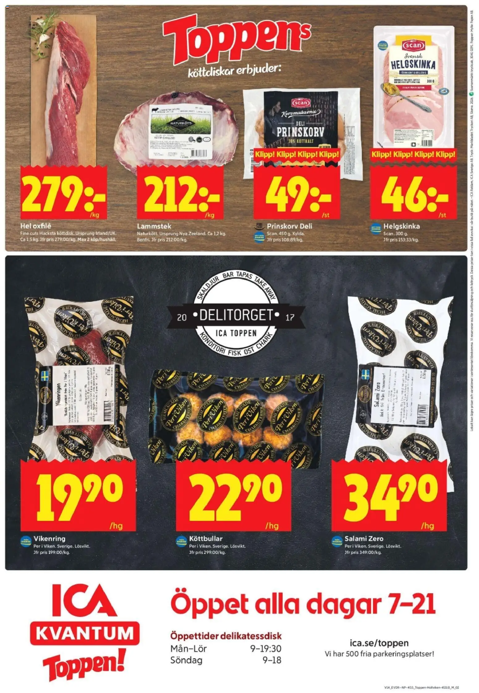 ICA Kvantum reklamblad aktuell från 30.03.2026 | Sida: 12 | Produkter: Köttbullar, Prinskorv, Oxfilé, Papper