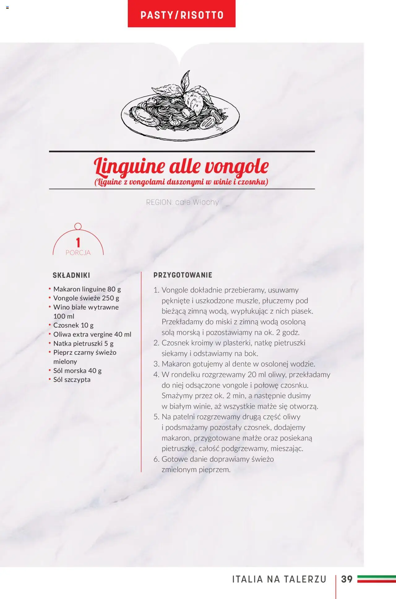Makro Gazetka - Ebook kuchnia włoska od 16.05.2023 | Strona: 39 | Produkty: Czosnek, Makaron, Woda, Pieprz