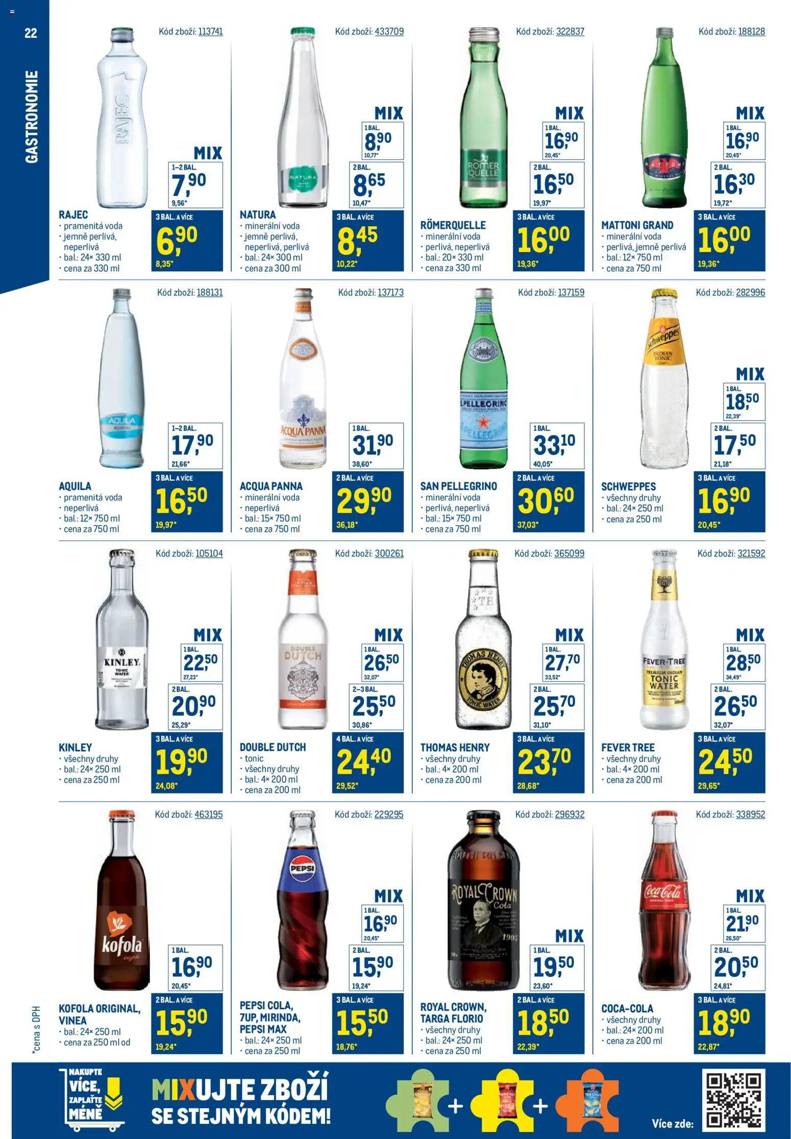 Makro leták - Stabilně výhodná cena – gastronomie od 24.09.2025 | Strana: 22 | Produkty: Voda, Kofola, Aquila, Cola