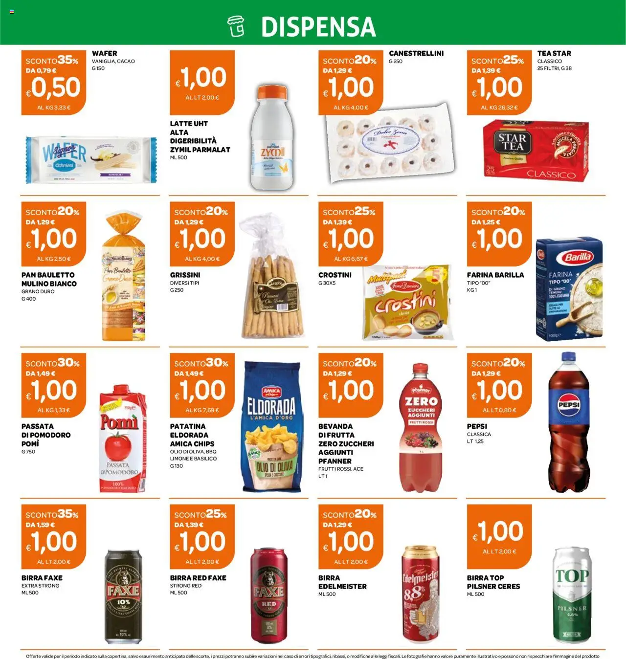 Volantino Ekom del 26.08.2025 | Pagina: 2 | Prodotti: Latte, Limone, Farina, Grissini