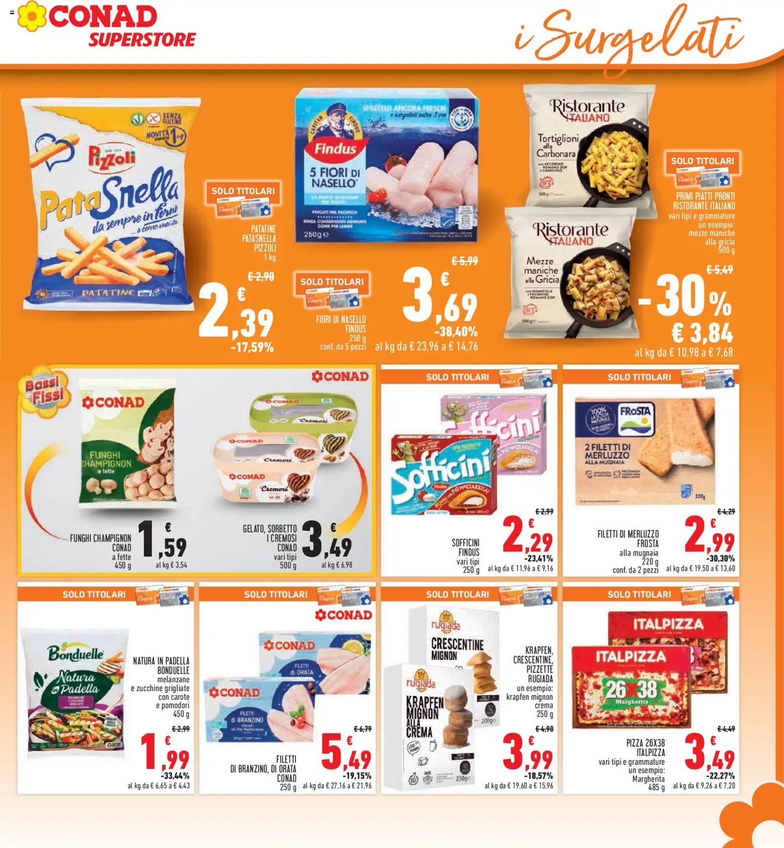 Volantino Conad del 29.01.2026 | Pagina: 15 | Prodotti: Merluzzo, Sorbetto, Melanzane, Padella