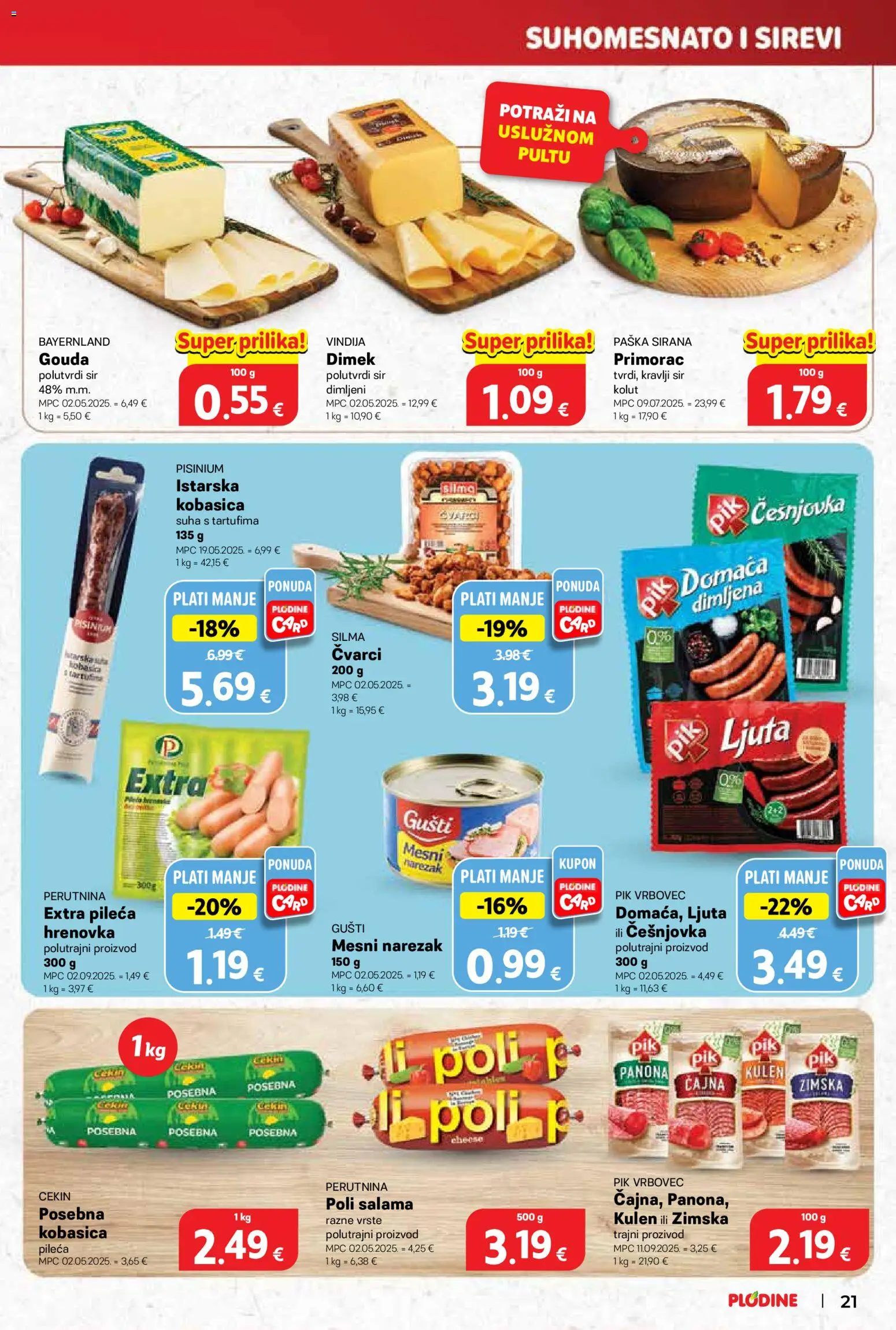 Plodine katalog | vrijedi od 29.10.2025 | Stranica: 21 | Proizvodi: Vindija, Sir, Salama, Gouda
