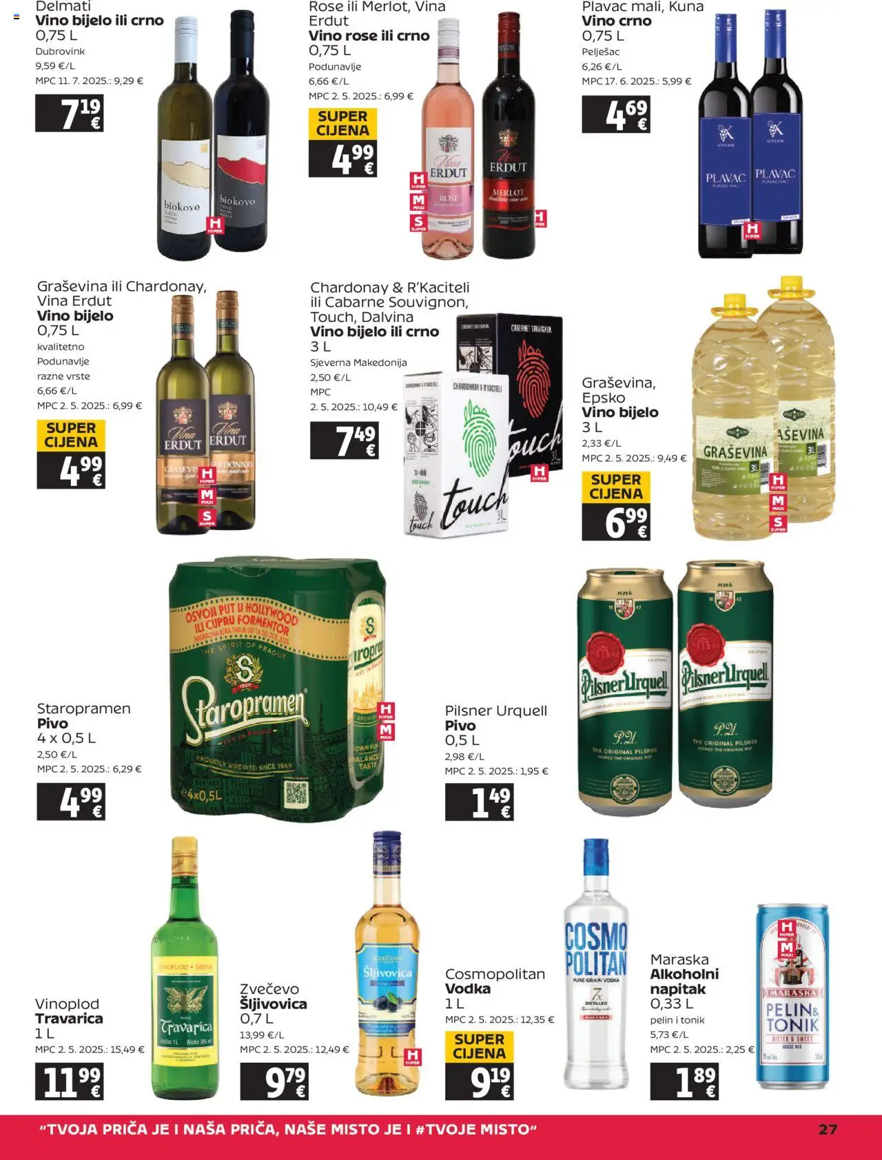 Tommy katalog | vrijedi od 02.10.2025 | Stranica: 27 | Proizvodi: Travarica, Vino, Pivo, Vodka