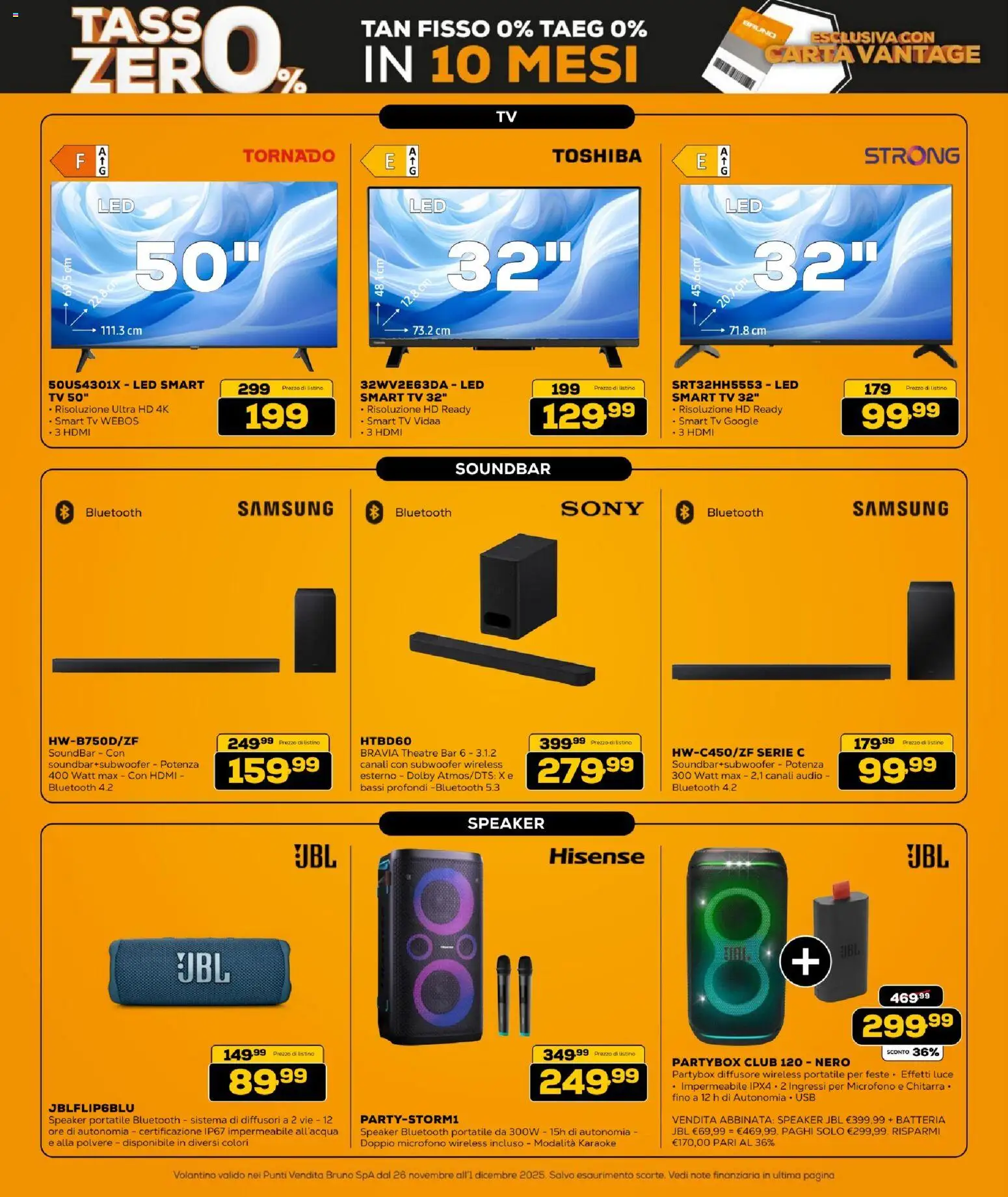 Volantino BRUNO del 26.11.2025 | Pagina: 25 | Prodotti: smart TV, Audio, Speaker, Samsung