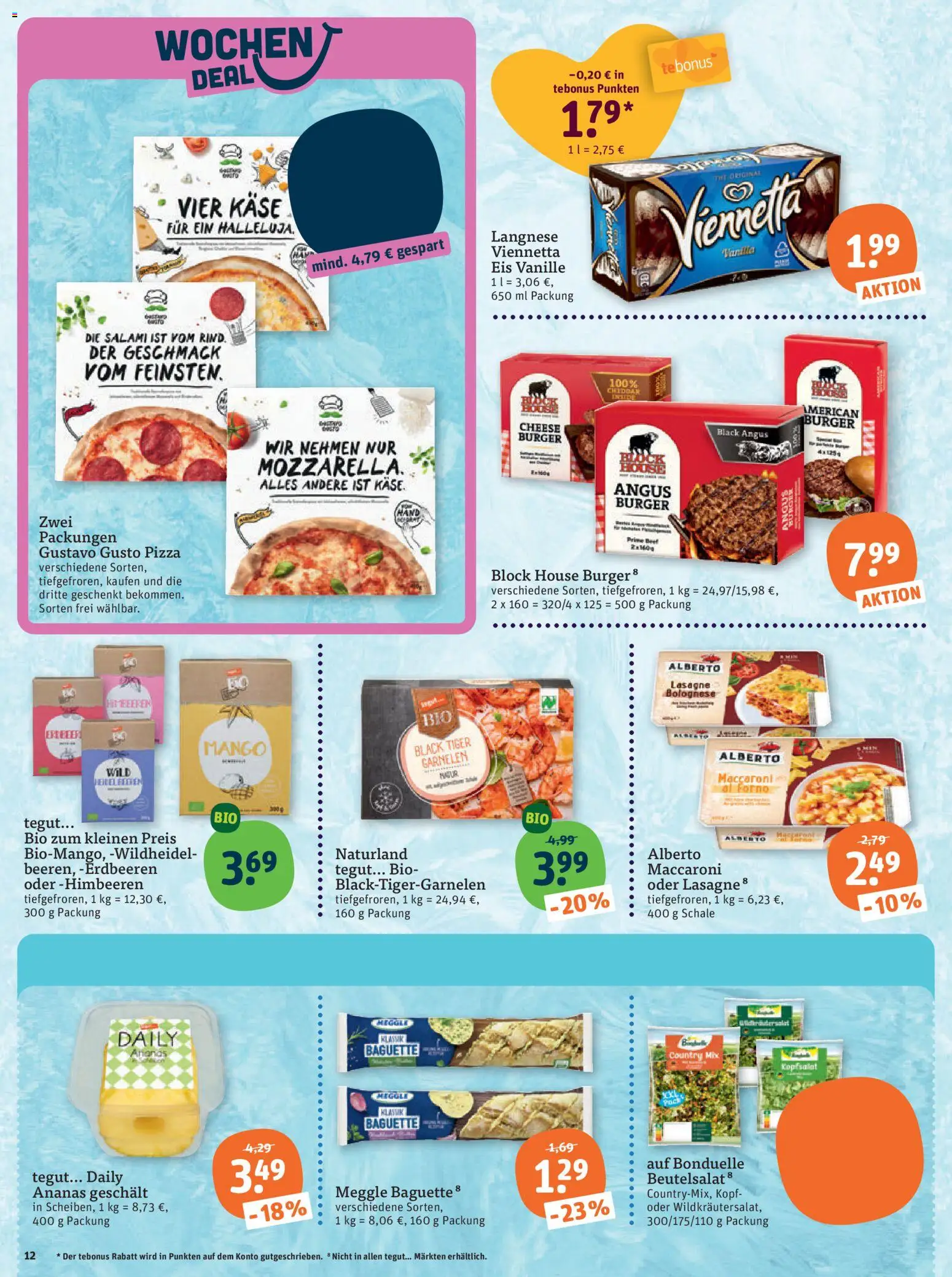 Tegut Prospekt – gültig ab 29.12.2025 | Seite: 14 | Produkte: Baguette, Ananas, Erdbeeren, Eis