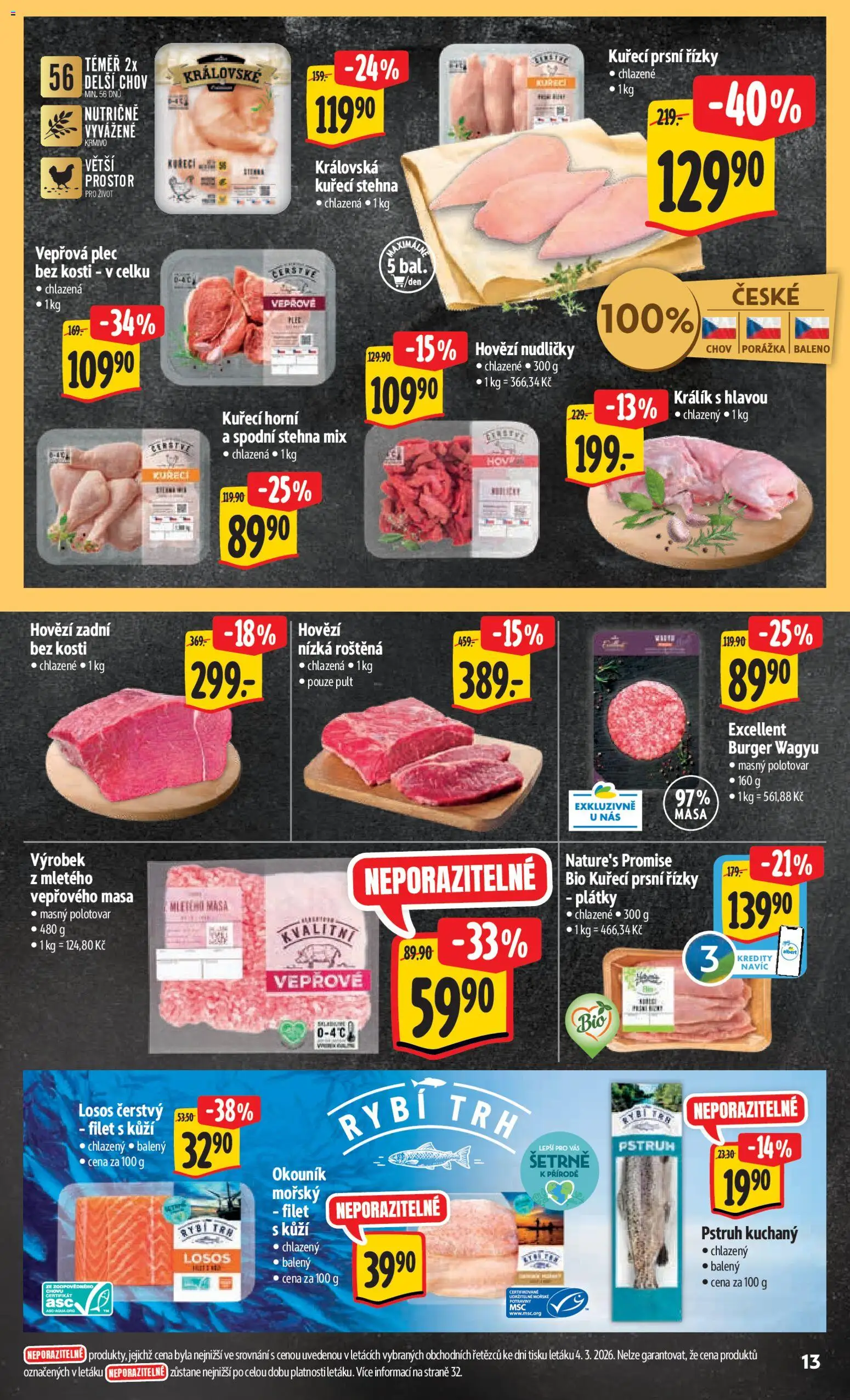 Albert leták - Hypermarket od 11.03.2026 | Strana: 21 | Produkty: Králík, Hovězí, Losos, Potraviny