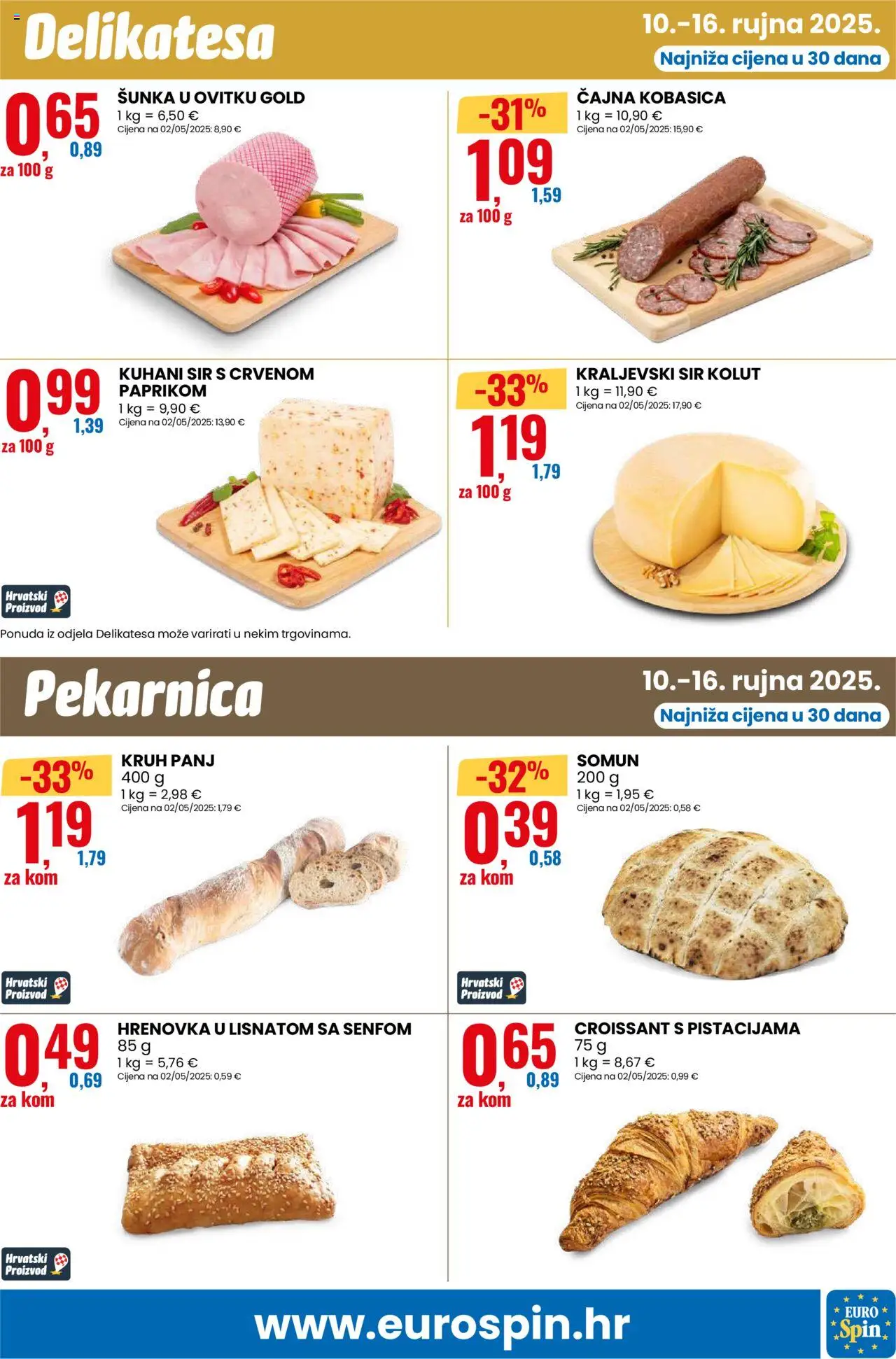 Eurospin katalog | vrijedi od 10.09.2025 | Stranica: 9 | Proizvodi: Somun, Sir, Kruh, Kobasica