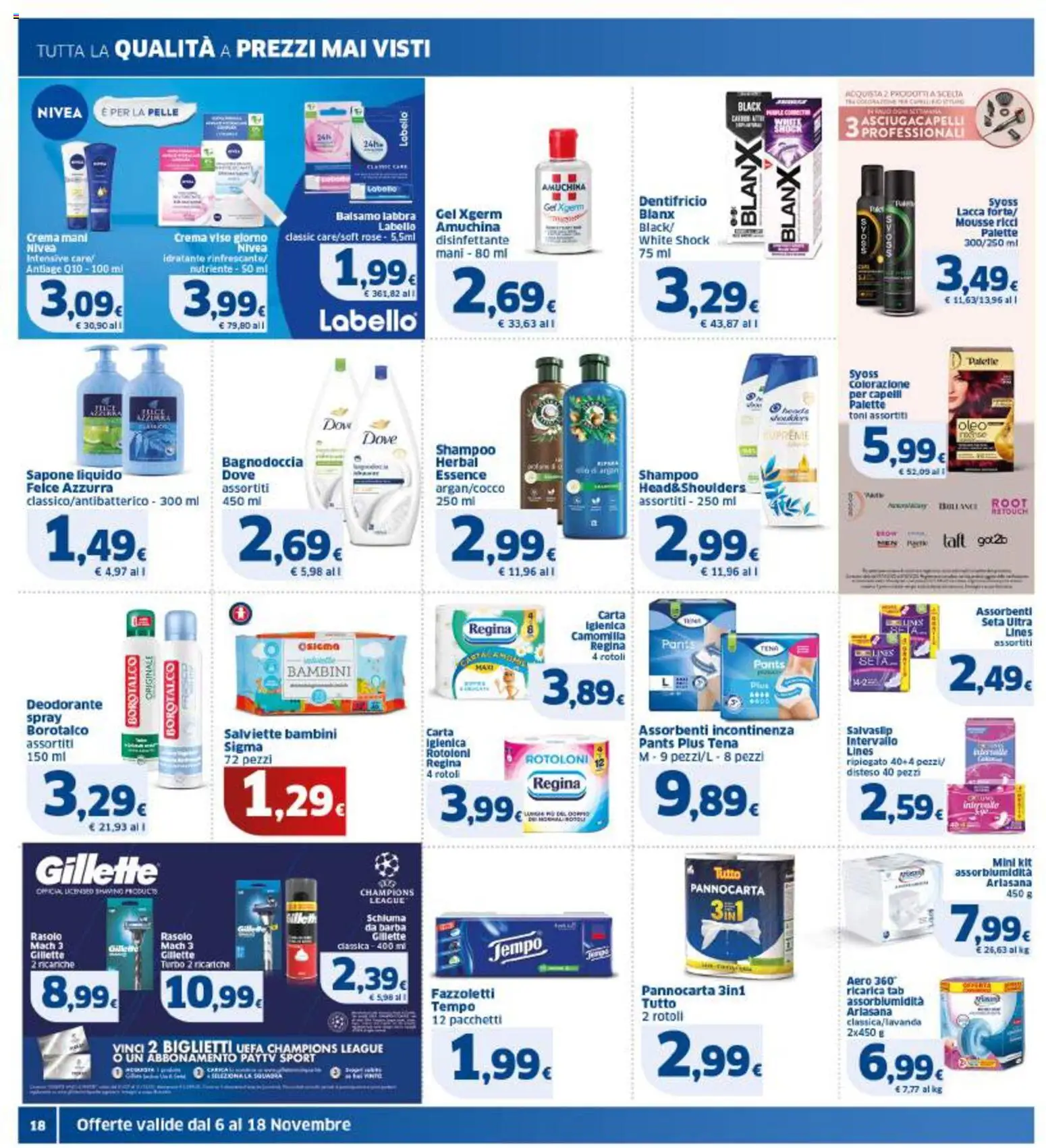 Volantino SIGMA del 06.11.2025 | Pagina: 18 | Prodotti: Shampoo, Lacca, Schiuma da barba, Fazzoletti