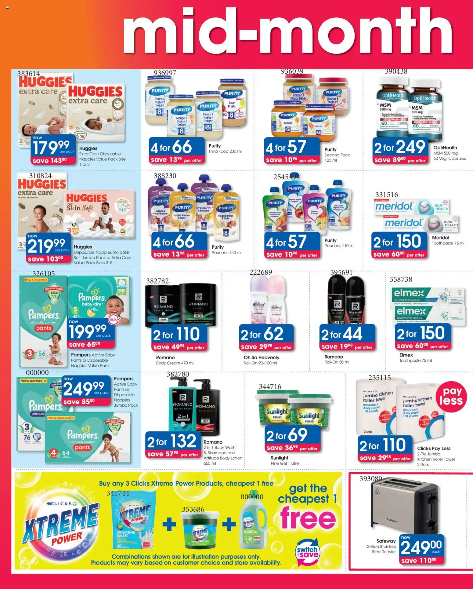 New Clicks catalogue – valid from 09.04.2026 | Page: 2 | Products: Towel, Oats, Cream, Roller towel