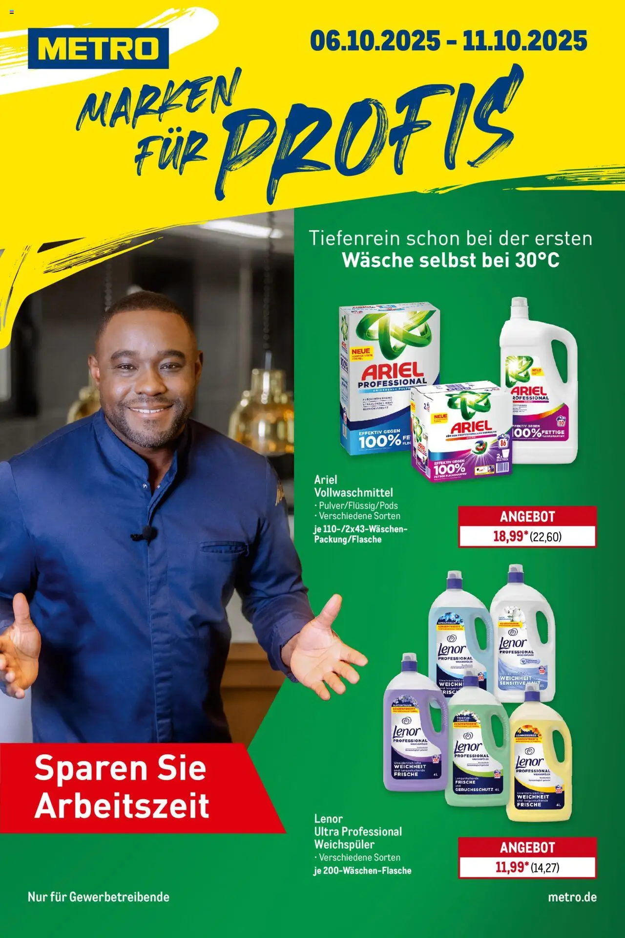 Metro Starke Marken Profi – gültig ab 06.10.2025 | Seite: 1 | Produkte: Lenor, Ariel, Weichspüler