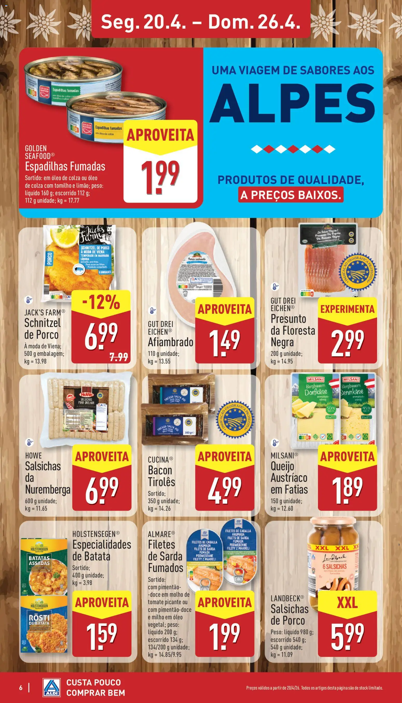 Aldi folheto │ válido de 20.04.2026 | Página: 6 | Produtos: Pimentão, Óleo, Presunto, Tomate