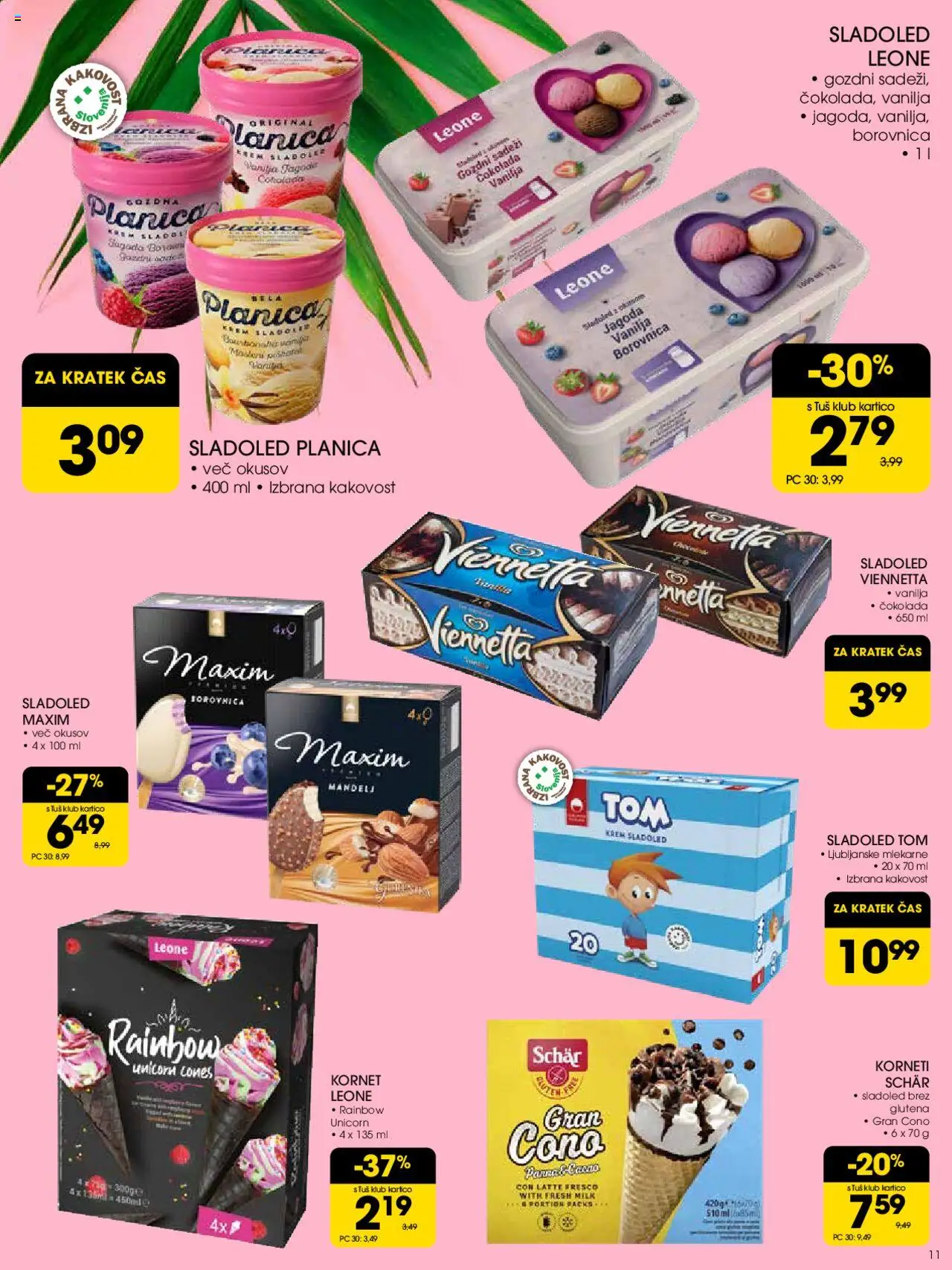 Tuš katalog │ velja od 30.07.2025 | Stran: 11 | Izdelki: Cokolada, Sladoled