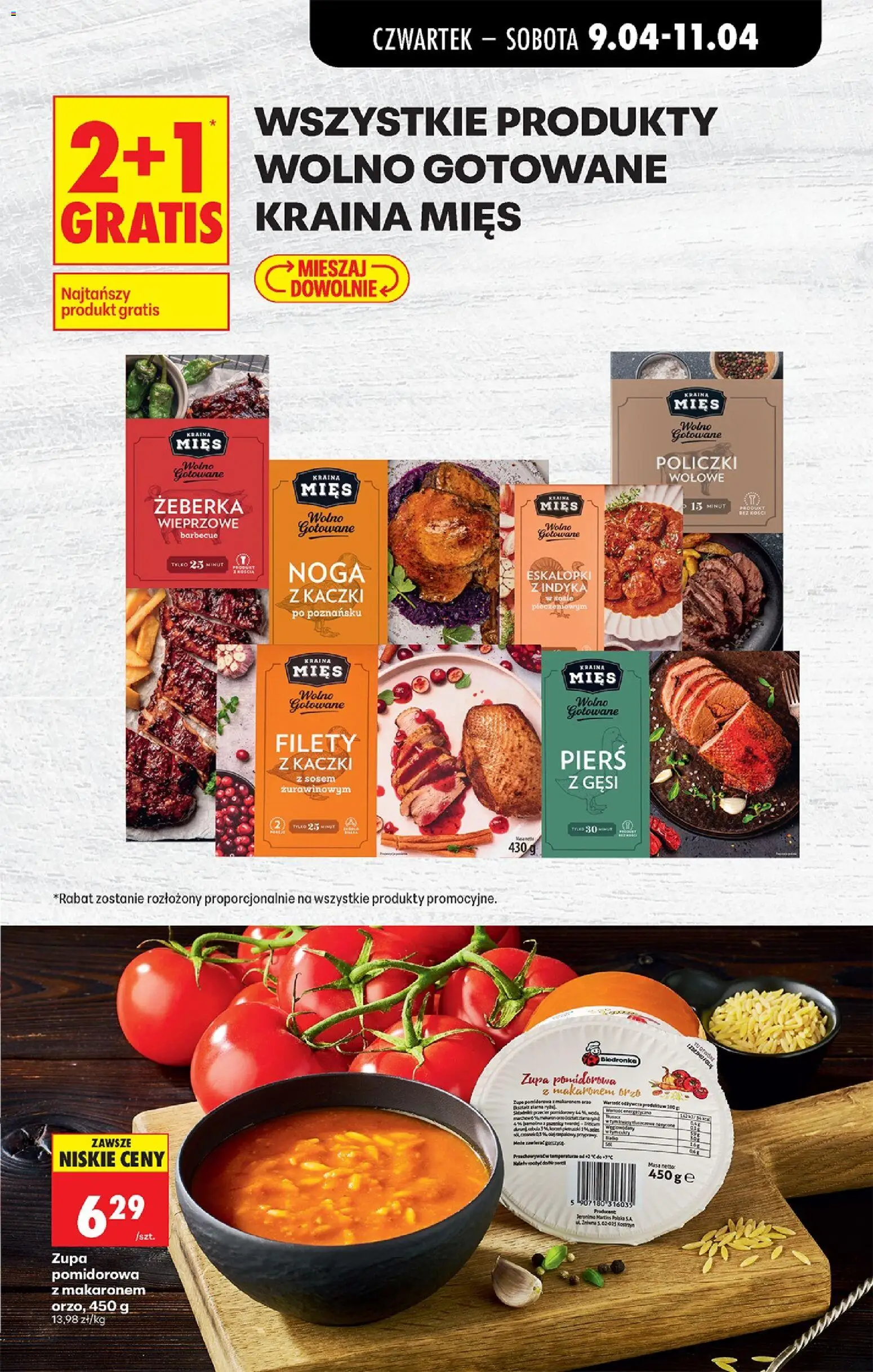 Biedronka gazetka od czwartku od 09.04.2026 | Strona: 35 | Produkty: Pierś z gęsi, Policzki wołowe, Noga z kaczki, Zupa