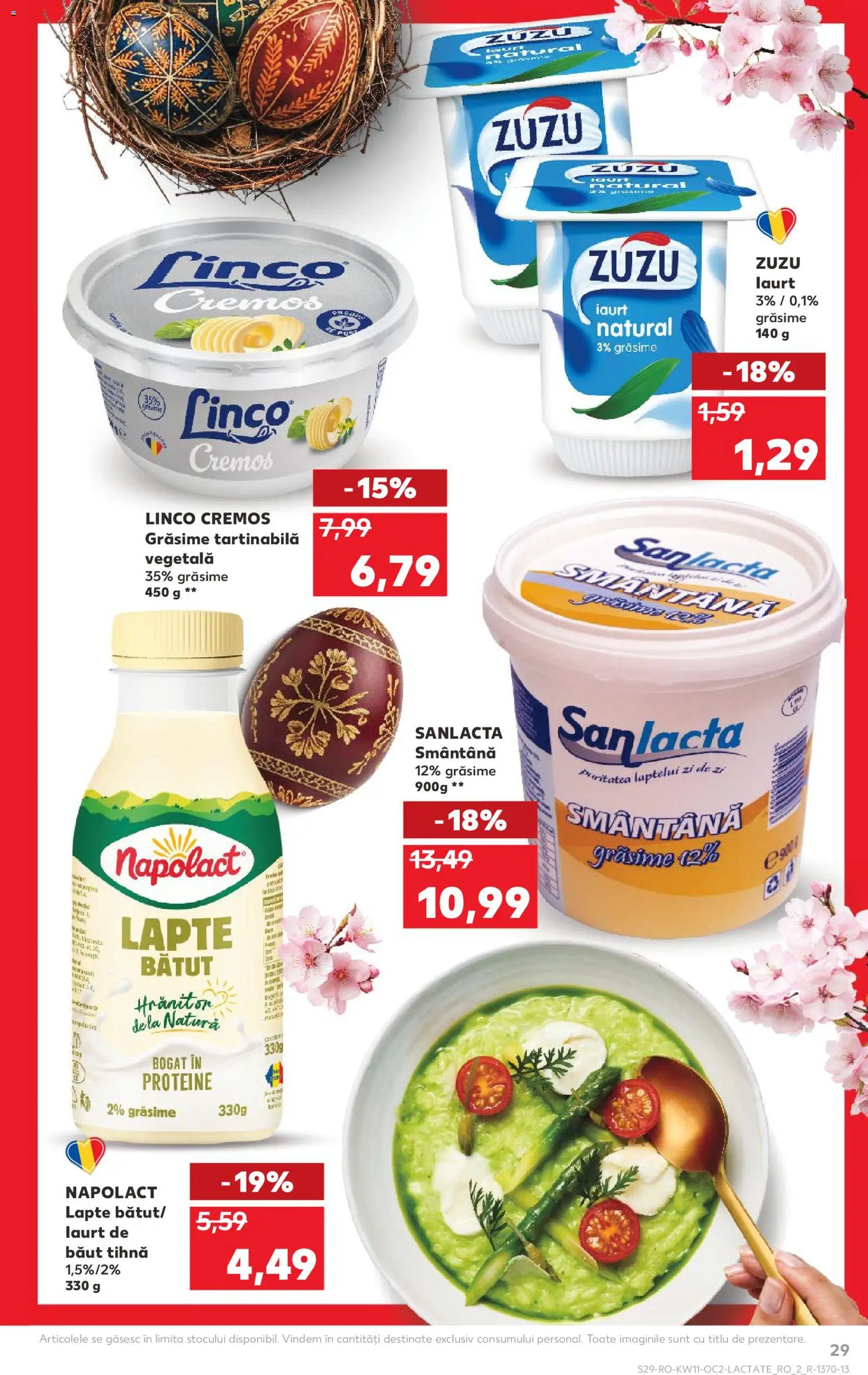 Noul catalog Kaufland – valabil de la 11.03.2026 | Pagină: 29 | Produse: Masaüstü kılıfı, Mătură, Lapte, Iaurt