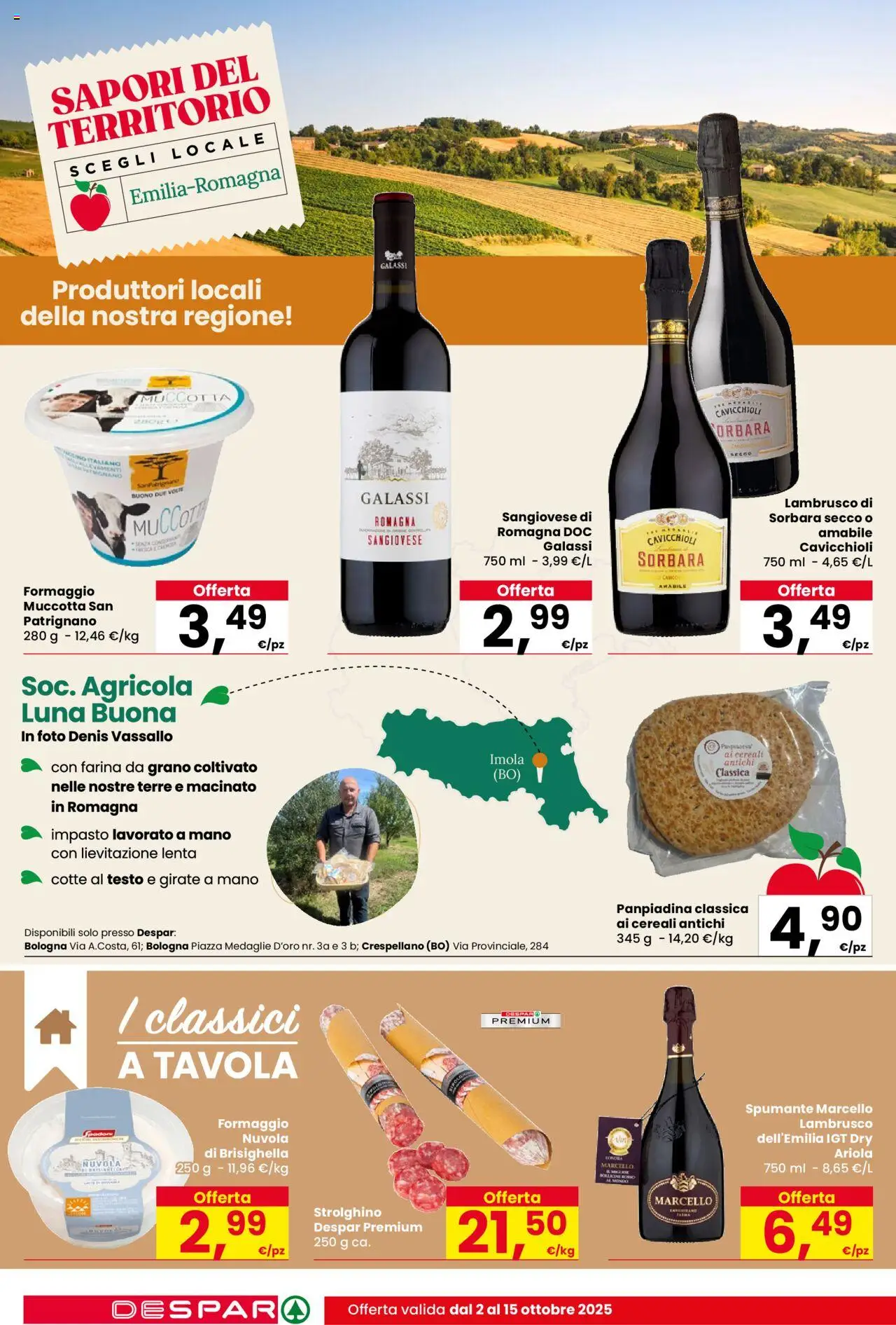Volantino Despar del 02.10.2025 | Pagina: 12 | Prodotti: Cereali, Formaggio, Farina, Macinato