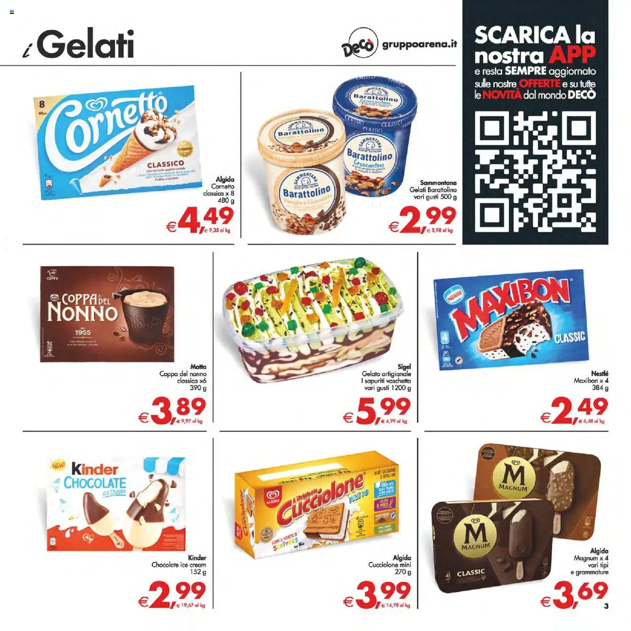 Volantino Decò del 12.08.2025 | Pagina: 3 | Prodotti: Cioccolato, Cornetto, Gelato, Nocciole