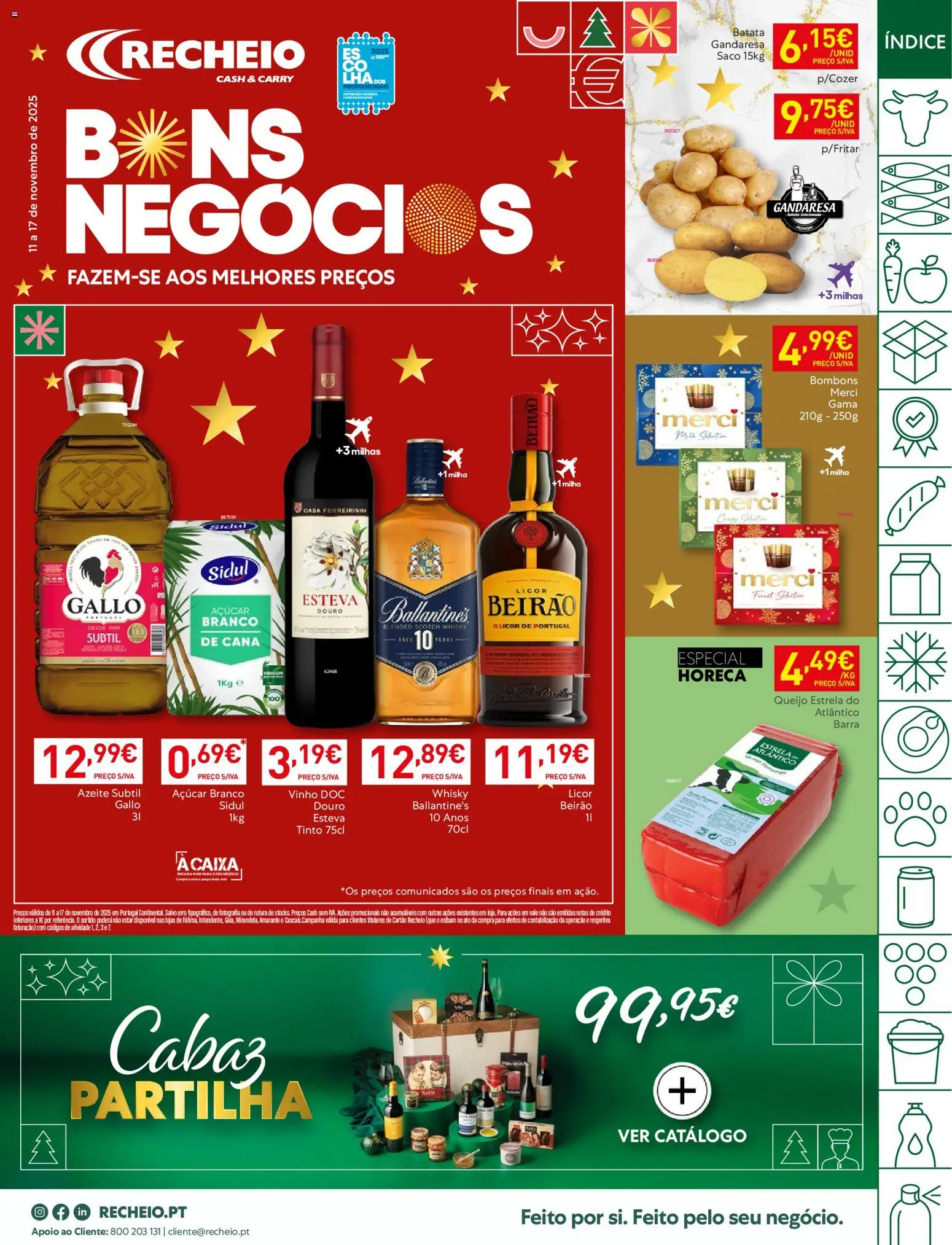 Recheio folheto │ válido de 11.11.2025 | Página: 1 | Produtos: Batata, Whisky, Caixa, Queijo