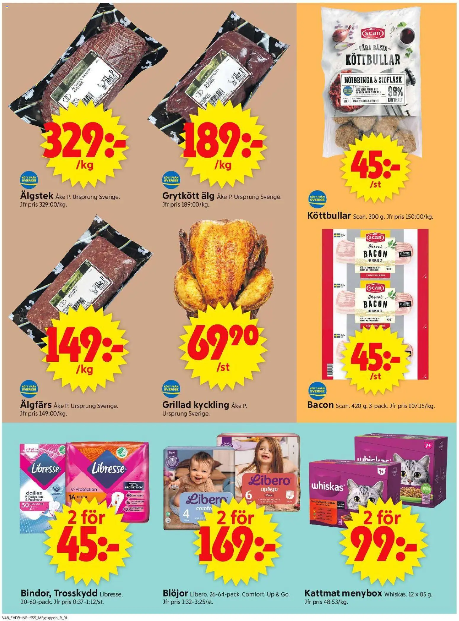 ICA Supermarket reklamblad aktuell från 24.11.2025 | Sida: 14 | Produkter: Trosskydd, Bacon, Smör, Vin