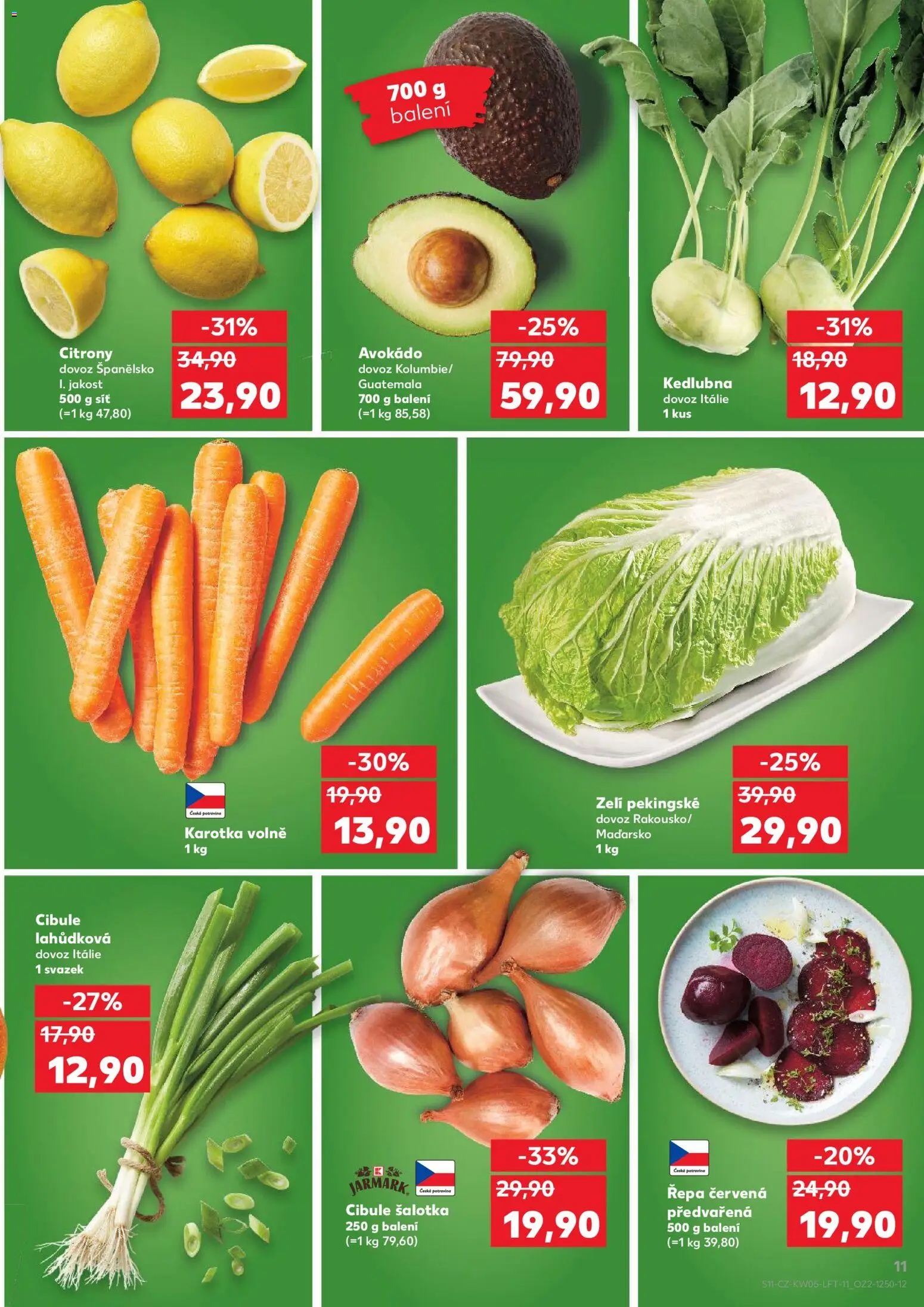 Kaufland leták - Kolín od 28.01.2026 | Strana: 11 | Produkty: Šalotka, Síť, Zelí, Cibule
