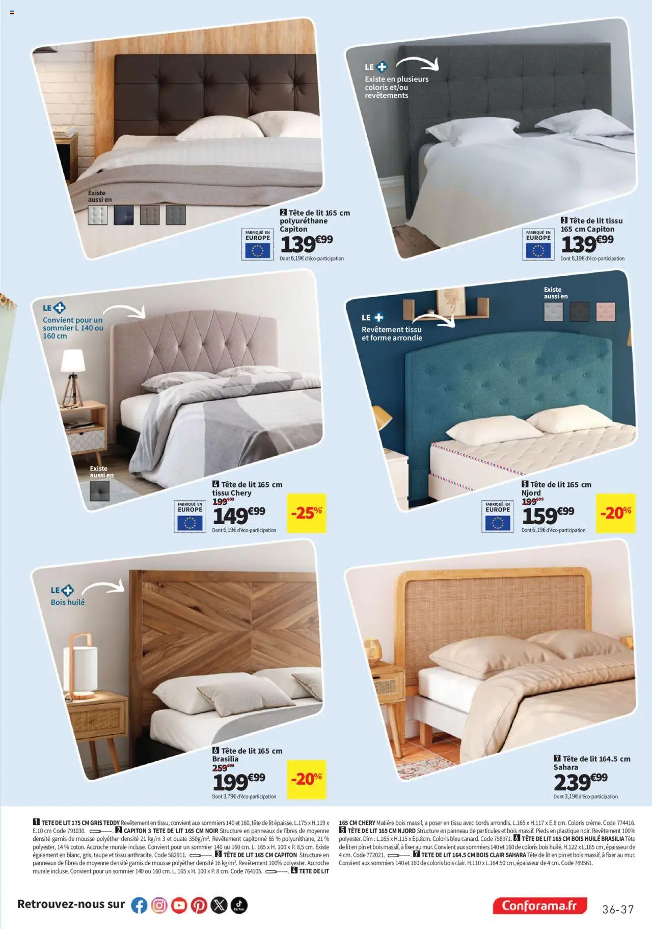 | Page: 37 | Produits: Tête de lit, Mousse, Lit, Huile