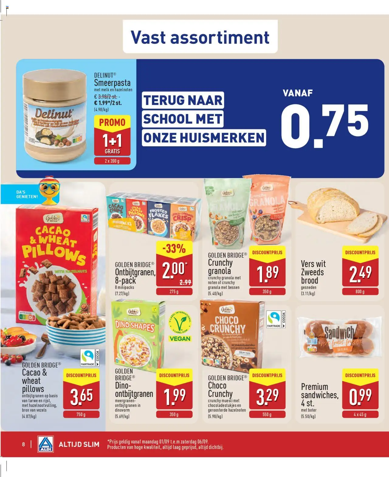 {H1} | Pagina: 8 | Producten: Chips, Muesli, Tarwe, Boter