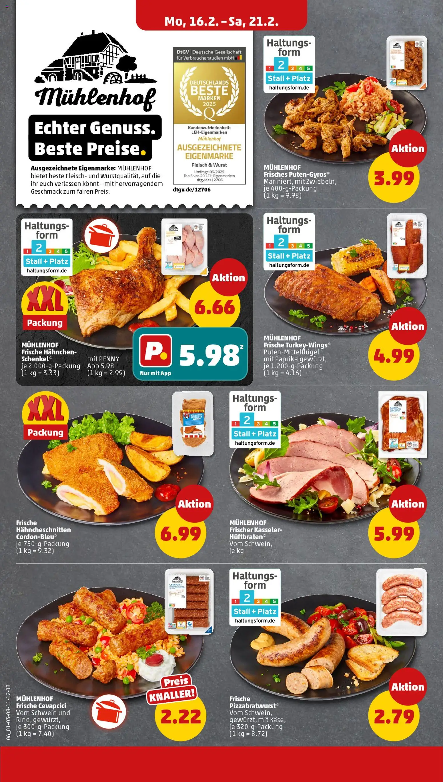 Penny Prospekt 	 – gültig ab 16.02.2026 | Seite: 8 | Produkte: Hahnchen, Paprika, Wurst, Fleisch