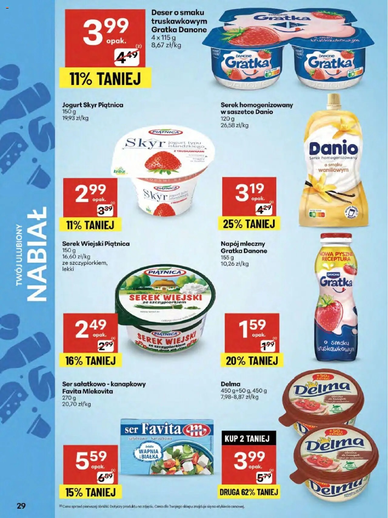 Delikatesy Centrum Gazetka - Sklepy Własne od 14.08.2025 | Strona: 29 | Produkty: Serek, Serek wiejski, Ser, Skyr
