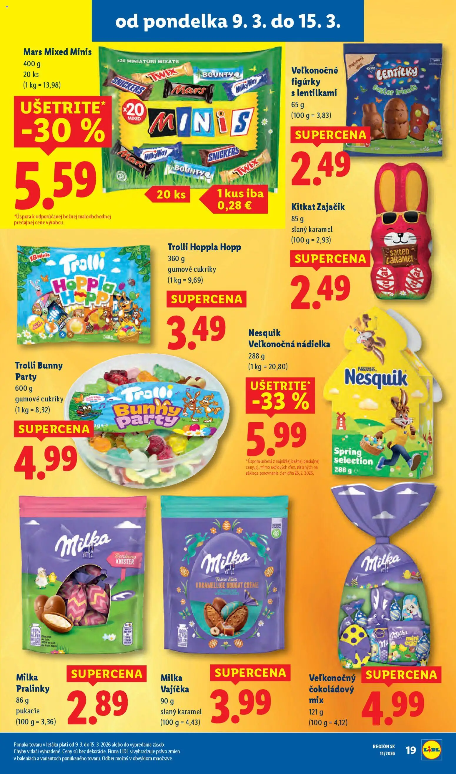 Nové Lidl akcie – leták je platný od 12.03.2026 | Strana: 61 | Produkty: Cukríky, Milka, Nesquik