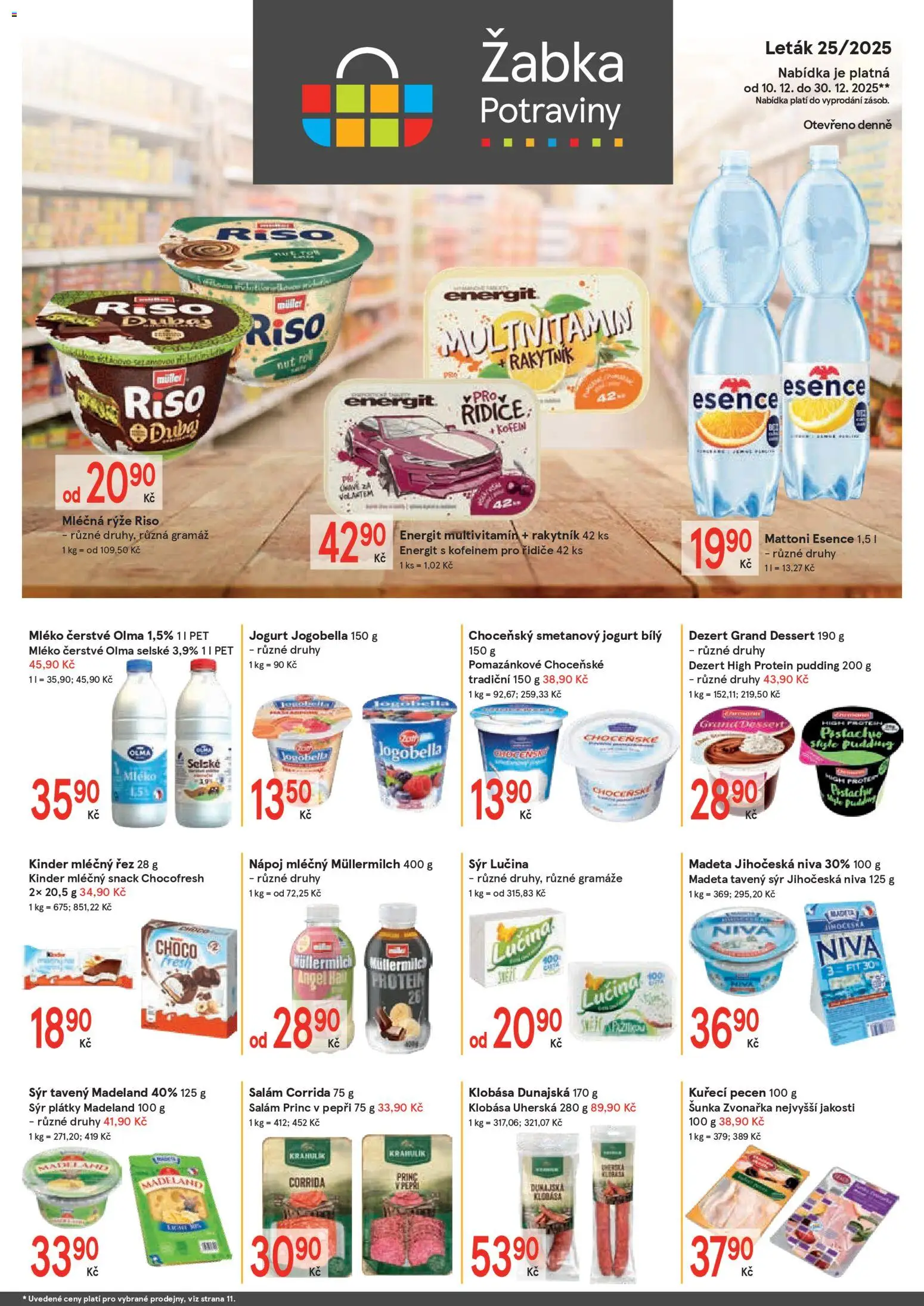 Žabka leták od 10.12.2025 | Strana: 1 | Produkty: High protein pudding, Sýr, Mléčná rýže, Protein