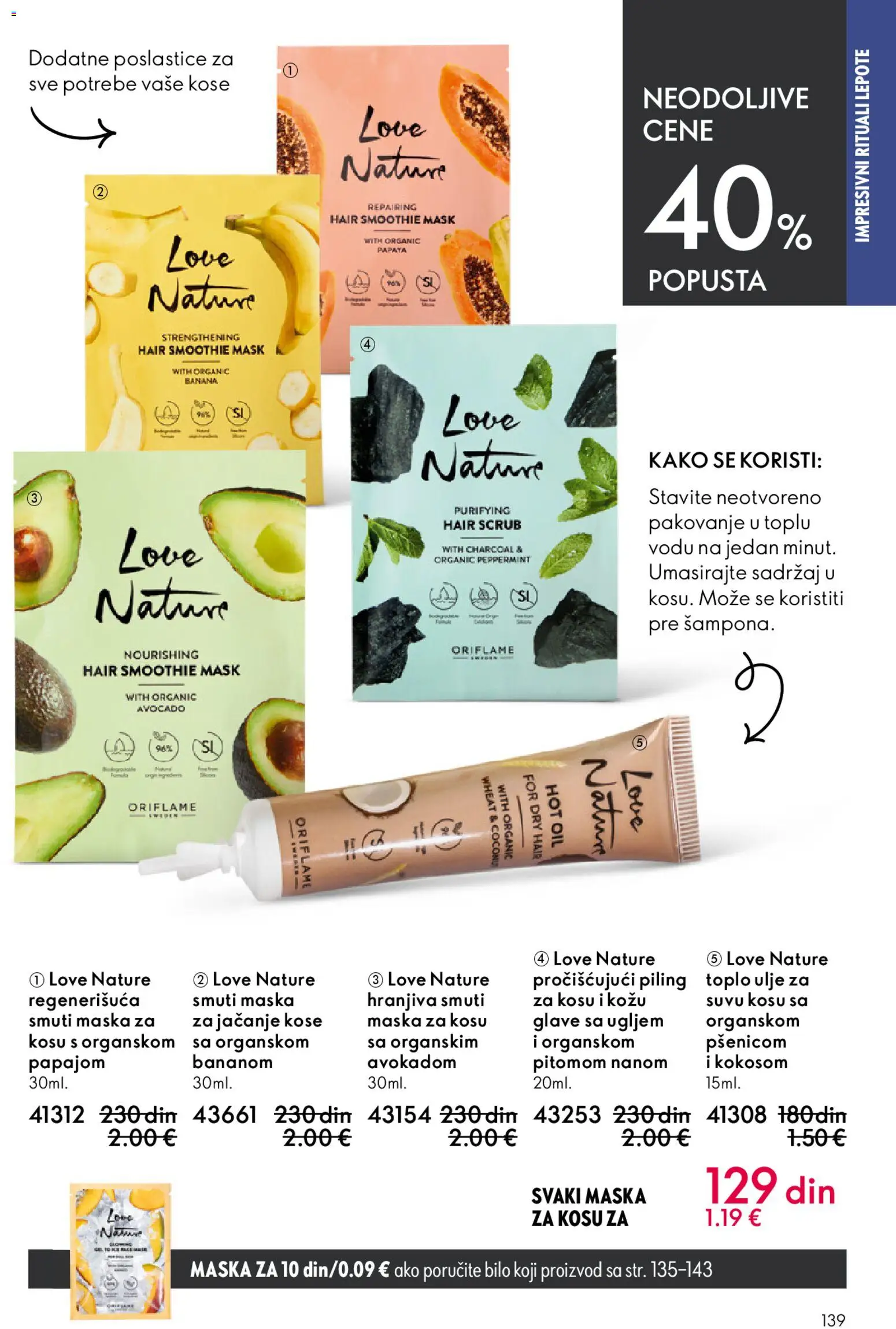 Oriflame katalog - važi od 22.04.2026 | Strana: 139 | Proizvode: Banana, Maska za kosu, Maska, Ulje