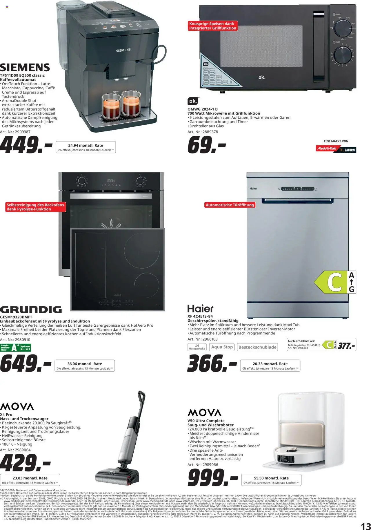 Media Markt Prospekt 	 - gültig ab dem 25.08.2025 | Seite: 13 | Produkte: Siemens, Kaffee, Kaffeevollautomat, Uhr