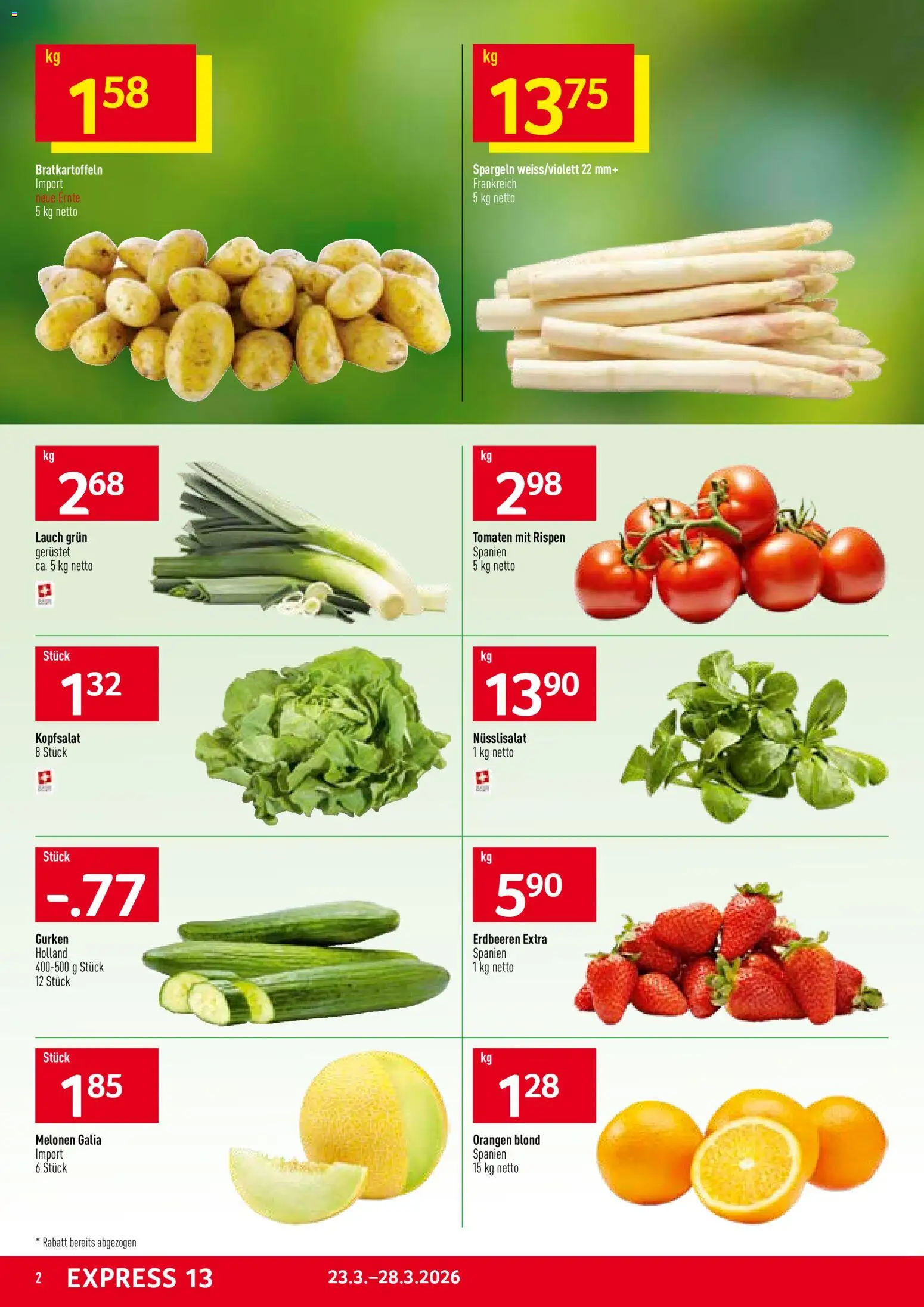 Prodega aktionen – gültig ab 23.03.2026 | Seite: 2 | Produkte: Orangen, Tomaten, Erdbeeren, Gurken