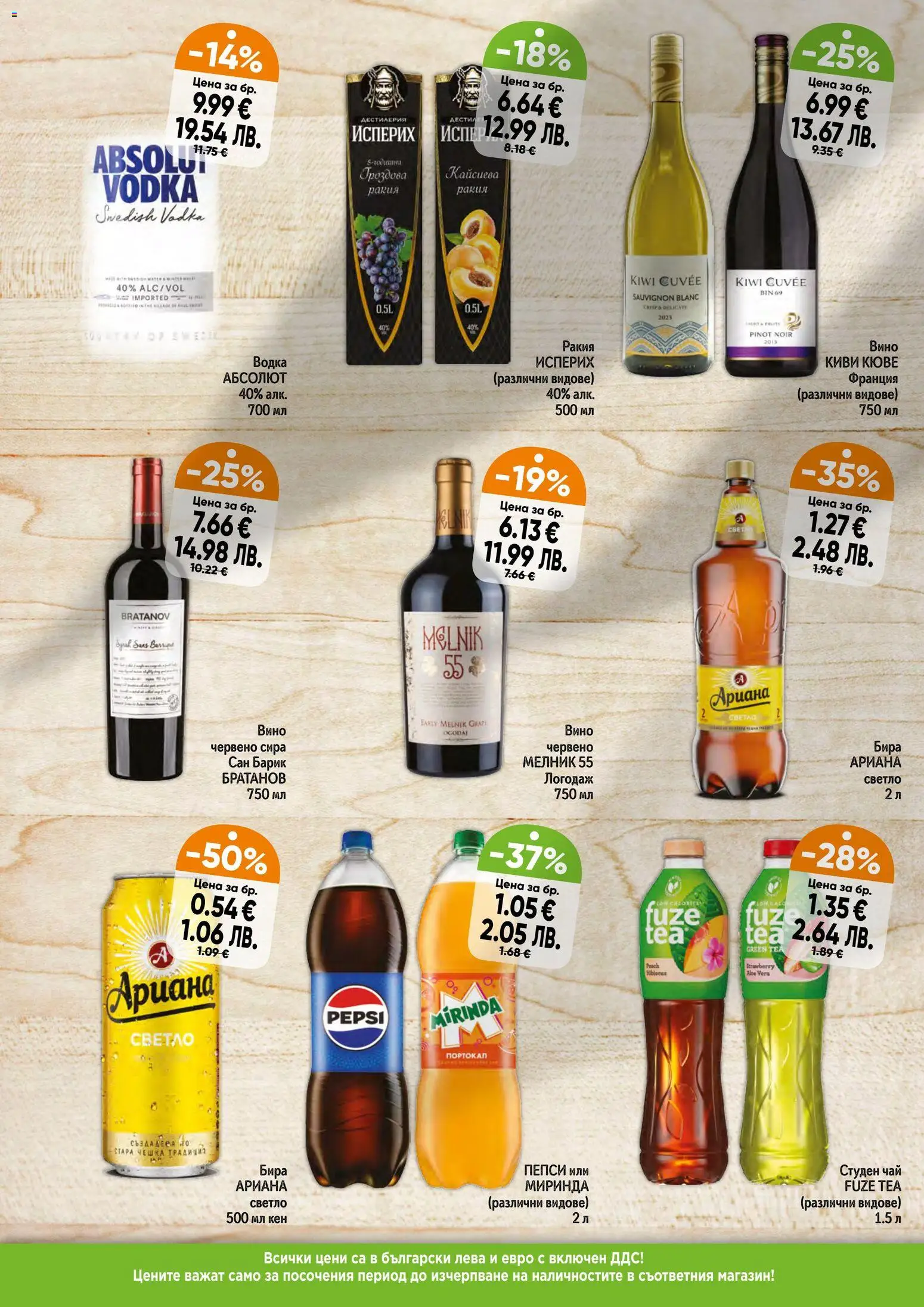 {H1} | Страница: 6 | Продукти: Киви, Водка, Студен чай, Ракия