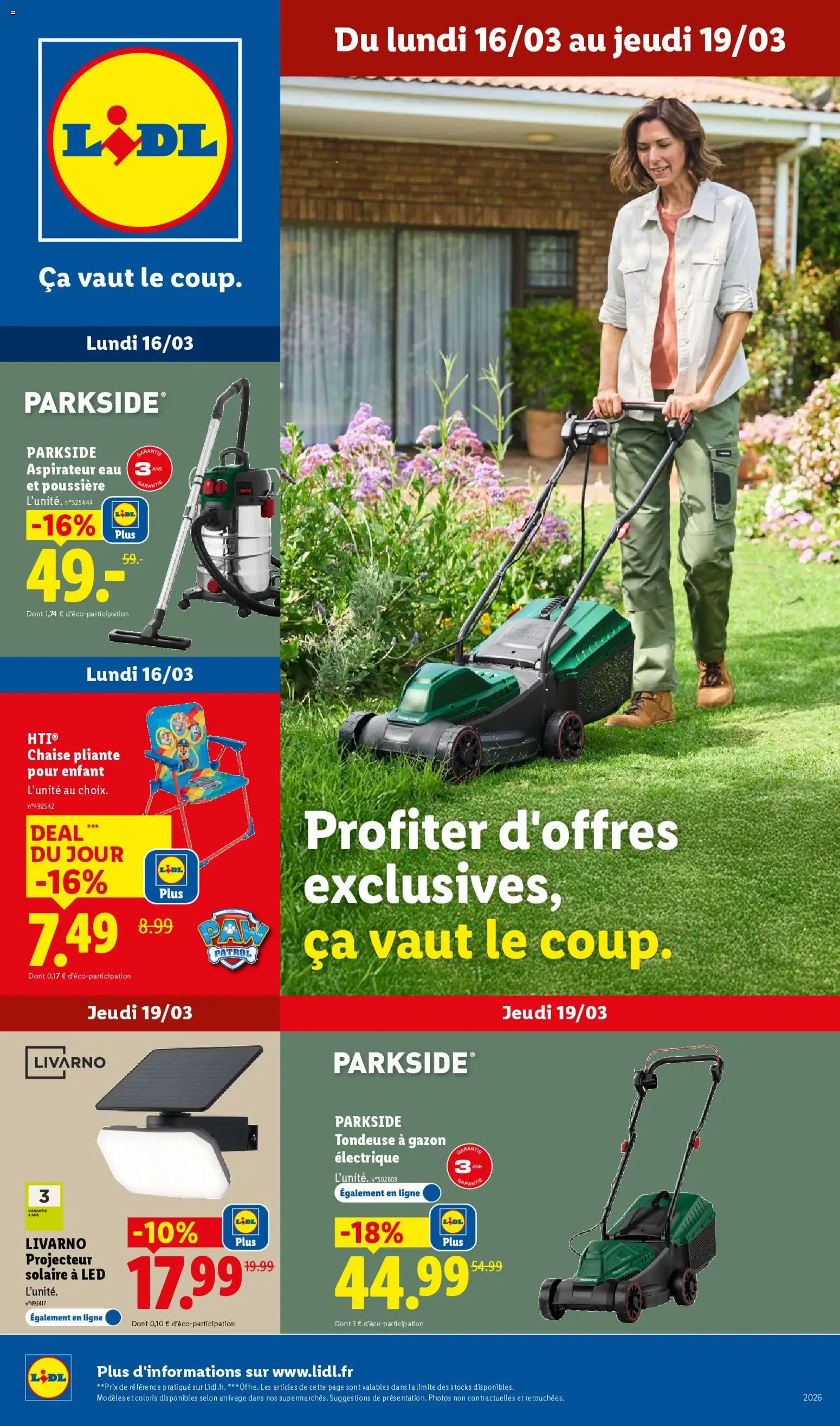 {H1} | Page: 1 | Produits: Aspirateur, Tondeuse à gazon, Chaise pliante, Gazon
