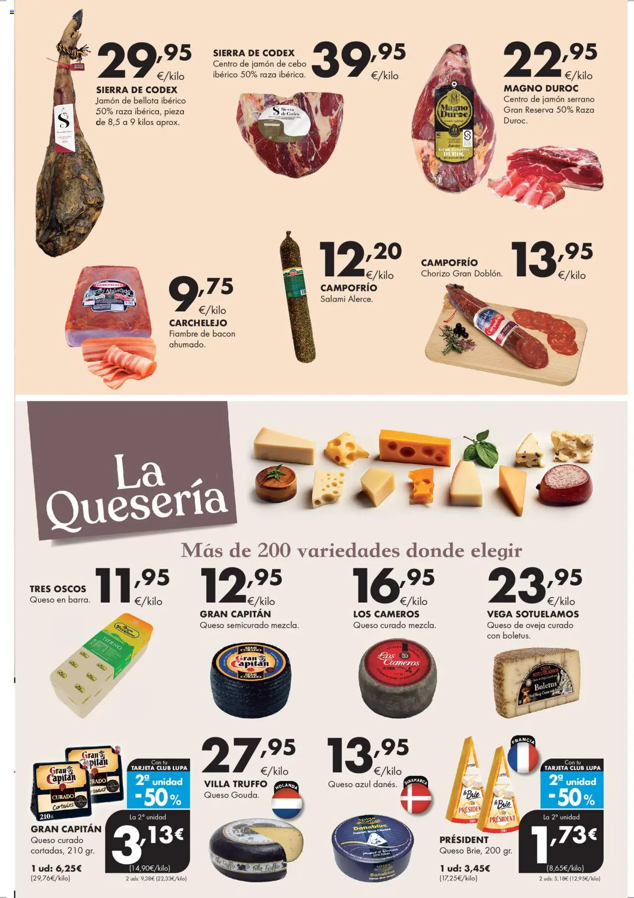 Lupa Supermercados folleto │ válido desde el 22.05.2025 | Página: 3 | Productos: Jamón serrano, Queso de oveja, Queso, Jamón