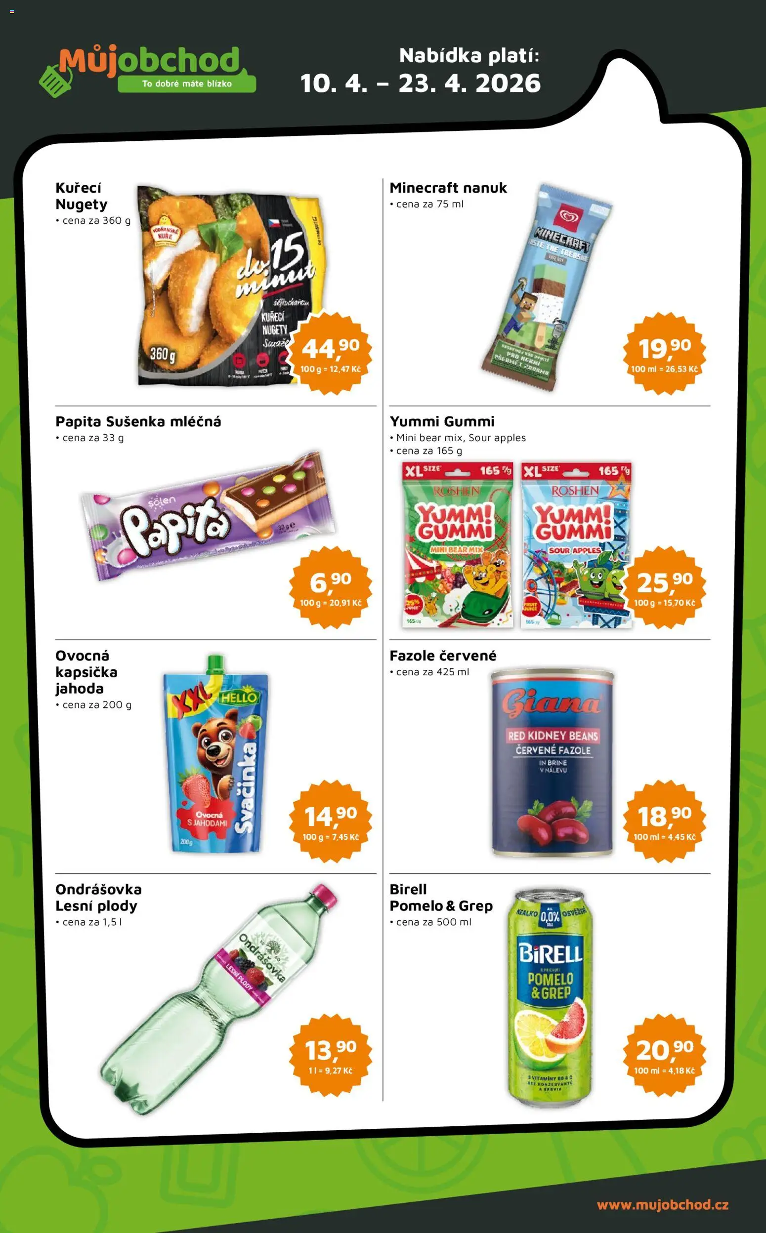 Můj obchod leták - Brand od 10.04.2026 | Strana: 3 | Produkty: Nanuk, Pomelo, Ondrášovka, Kuře