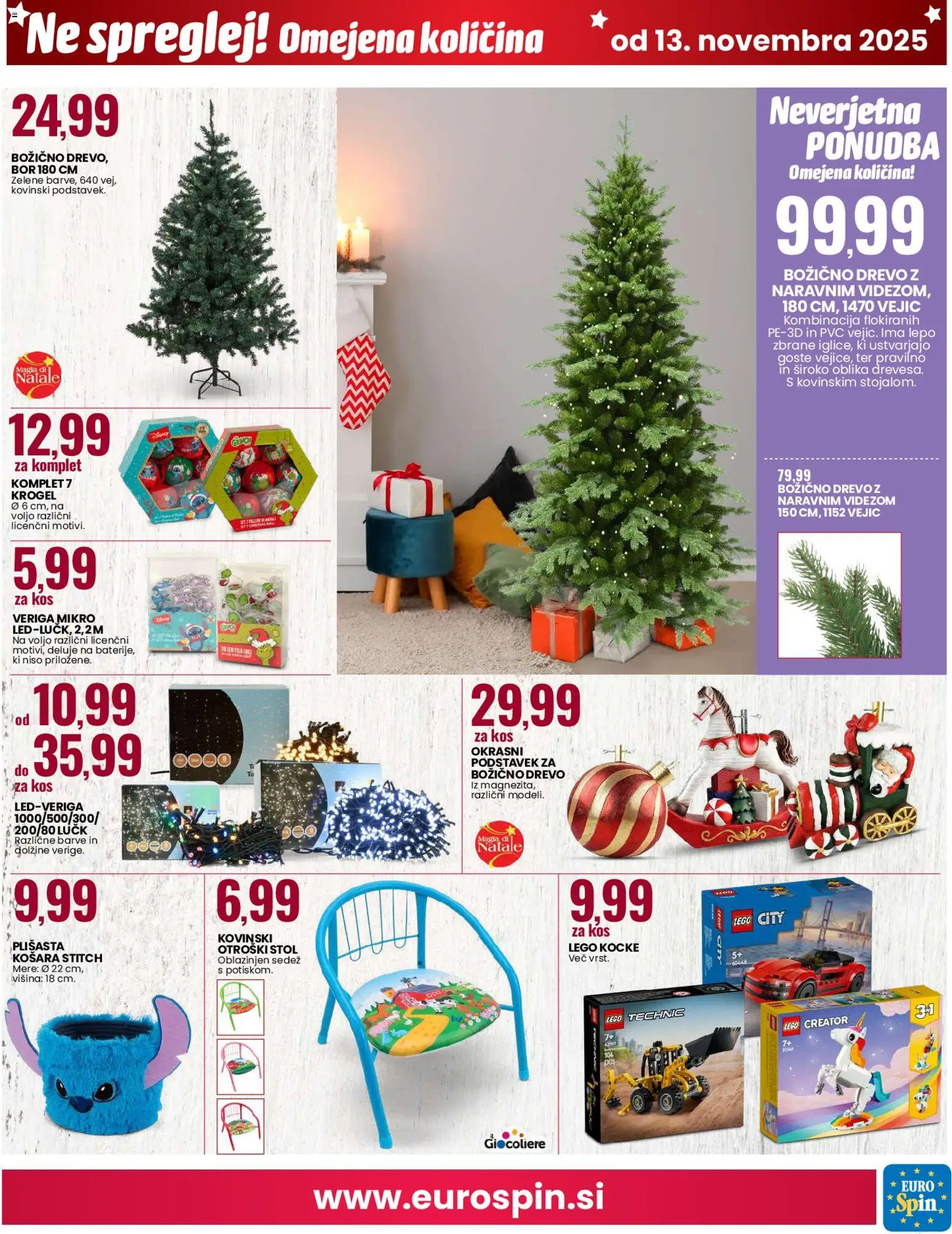 Novi Eurospin katalog ponudbe – veljaven od 13.11.2025 | Stran: 15 | Izdelki: Košara, Stol, Kos