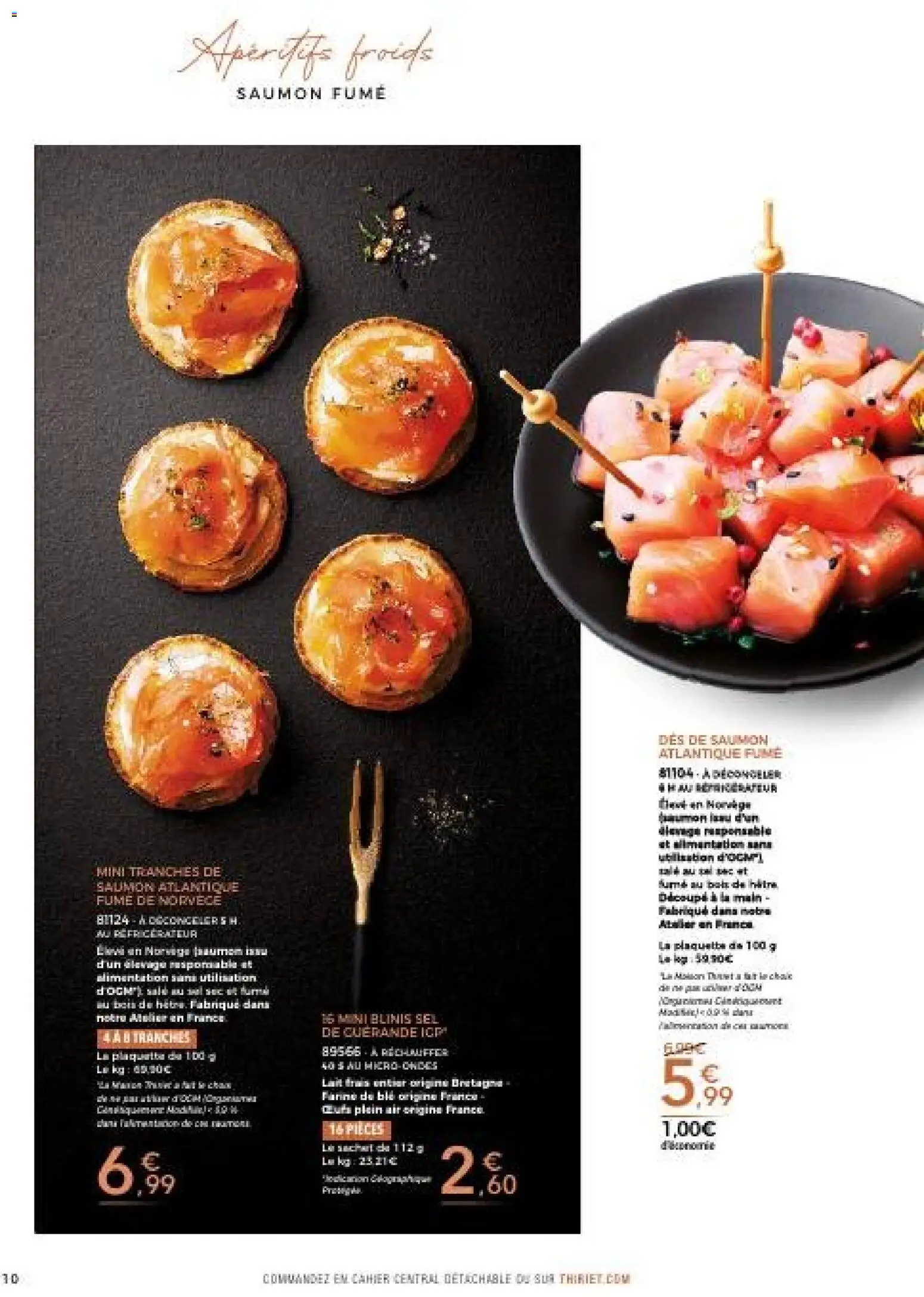 {H1} | Page: 10 | Produits: Saumon fumé, Sel, Blinis, Saumon