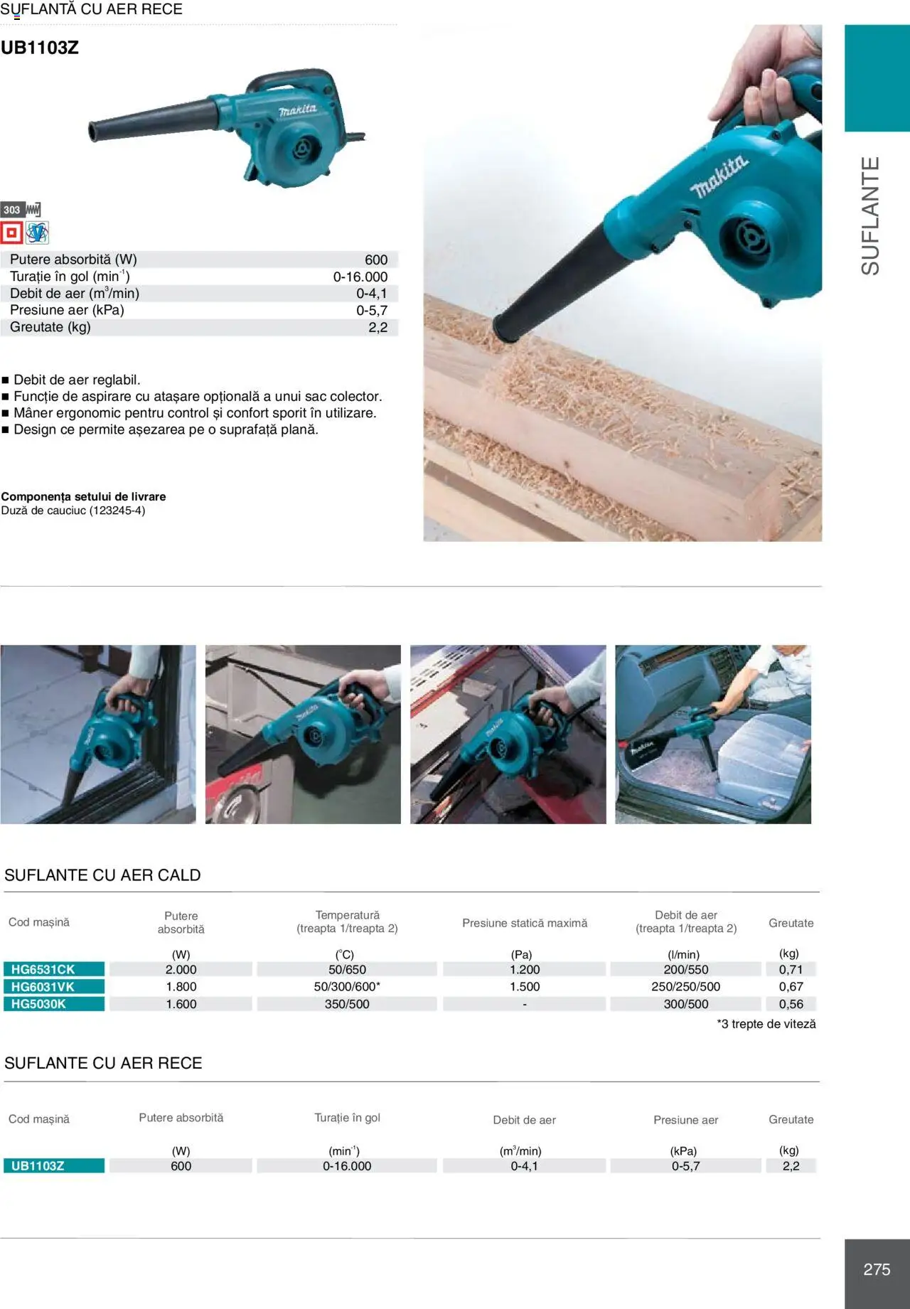 Noul catalog Makita – valabil de la 08.01.2025 | Pagină: 275 | Produse: Suflantă, Mâner