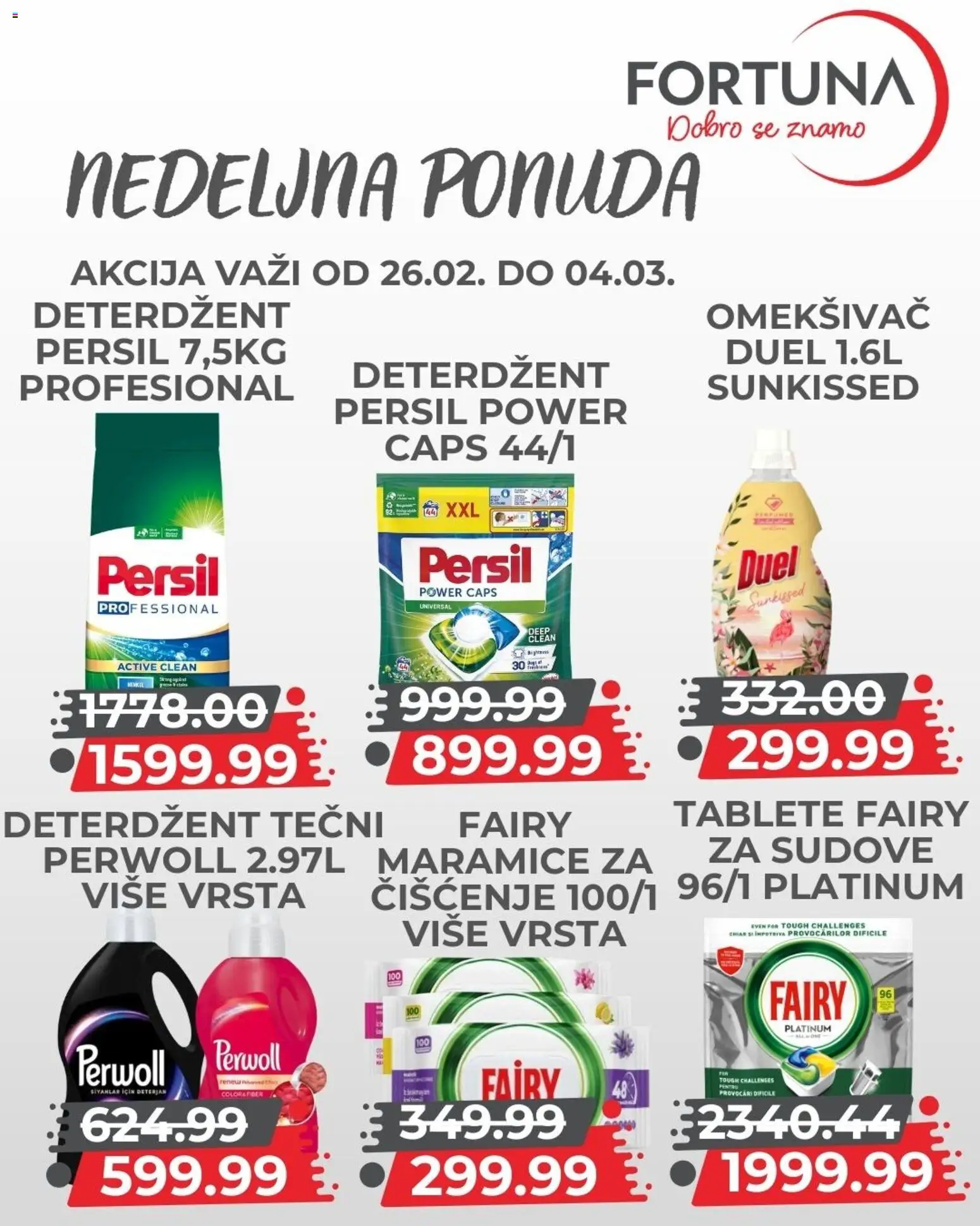 Fortuna Market katalog - važi od 26.02.2026 | Strana: 10 | Proizvode: Deterdžent, Perwoll, Persil