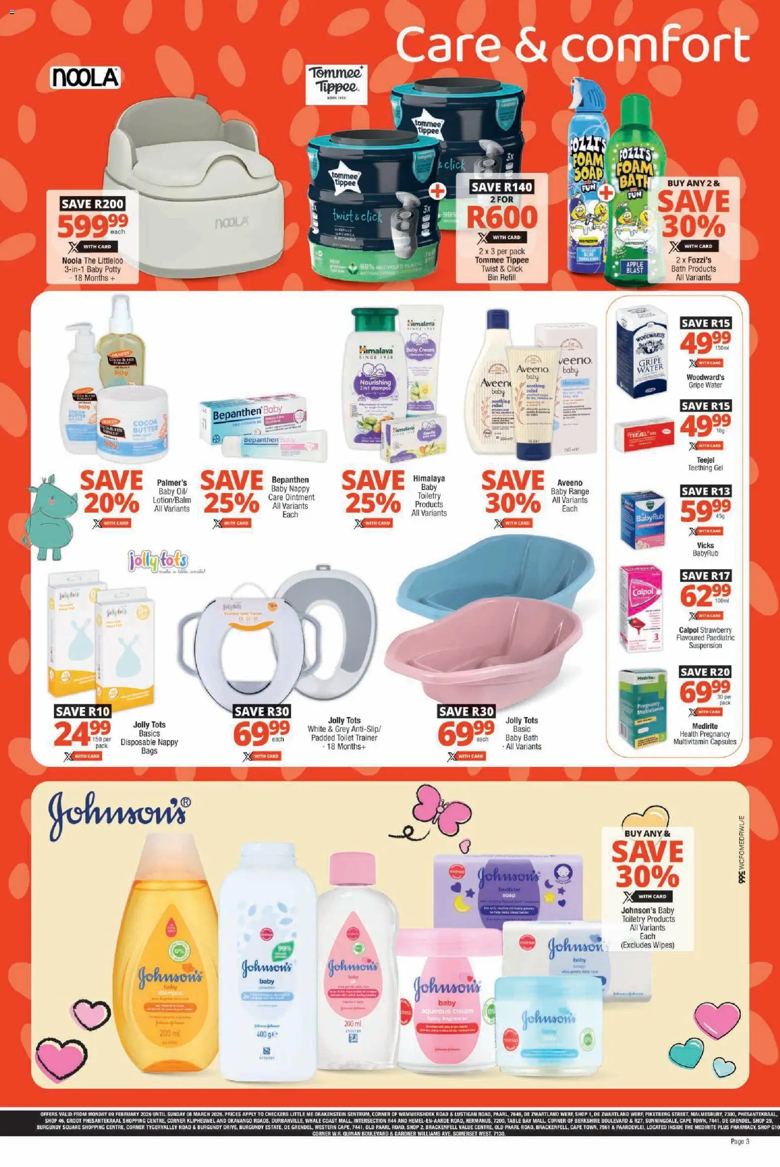 New Checkers catalogue – valid from 08.02.2026 | Page: 3 | Products: Table, Bath, Shampoo, Cream