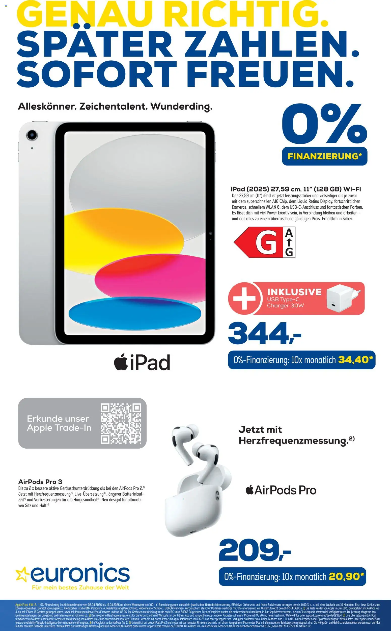 Euronics Prospekt 	 – gültig ab 08.04.2026 | Seite: 9 | Produkte: Airpods, Ipad, Iphone, Apple