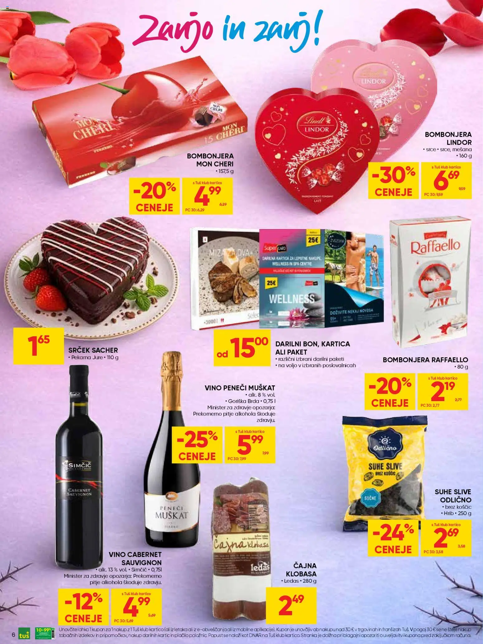 Novi Tuš katalog ponudbe – veljaven od 04.03.2026 | Stran: 6 | Izdelki: Pekarna, Suhe slive, Vino