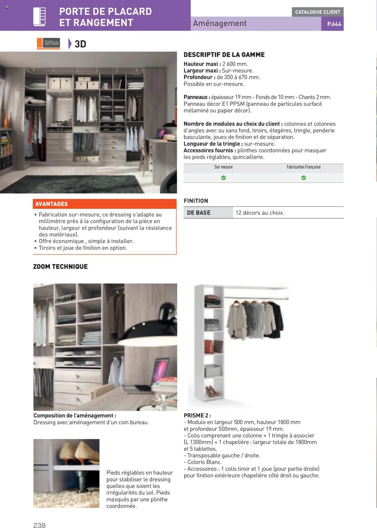  | Page: 238 | Produits: Base, Plinthe, Porte, Dressing