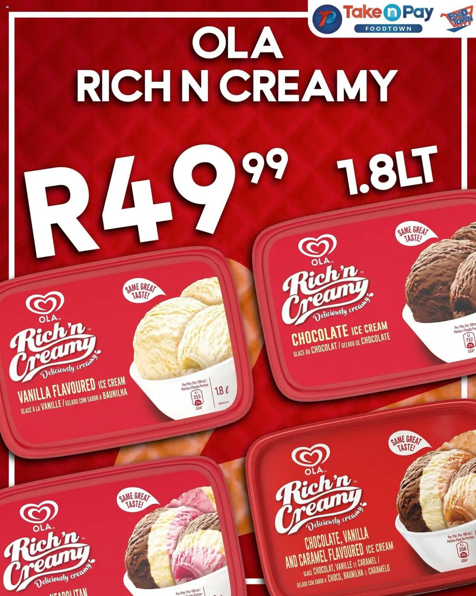 New Take n Pay catalogue – valid from 19.04.2026 | Page: 7 | Products: Chocolate, Cream, Ice cream, Caramel