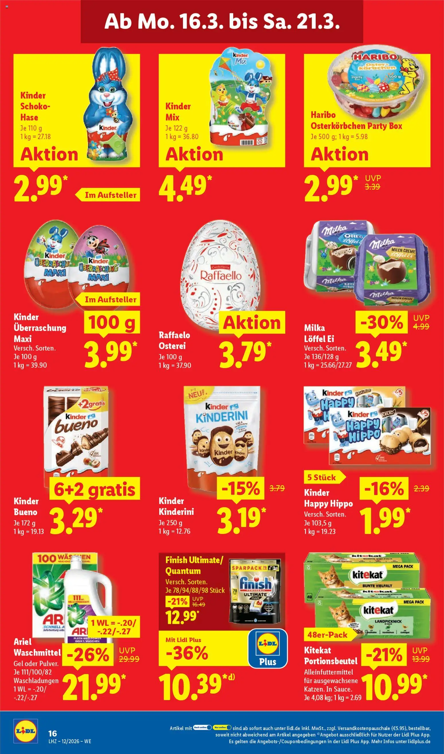 Lidl Prospekt Trier-West – gültig ab 16.03.2026 | Seite: 30 | Produkte: Raffaello, Milch, Ariel, Creme