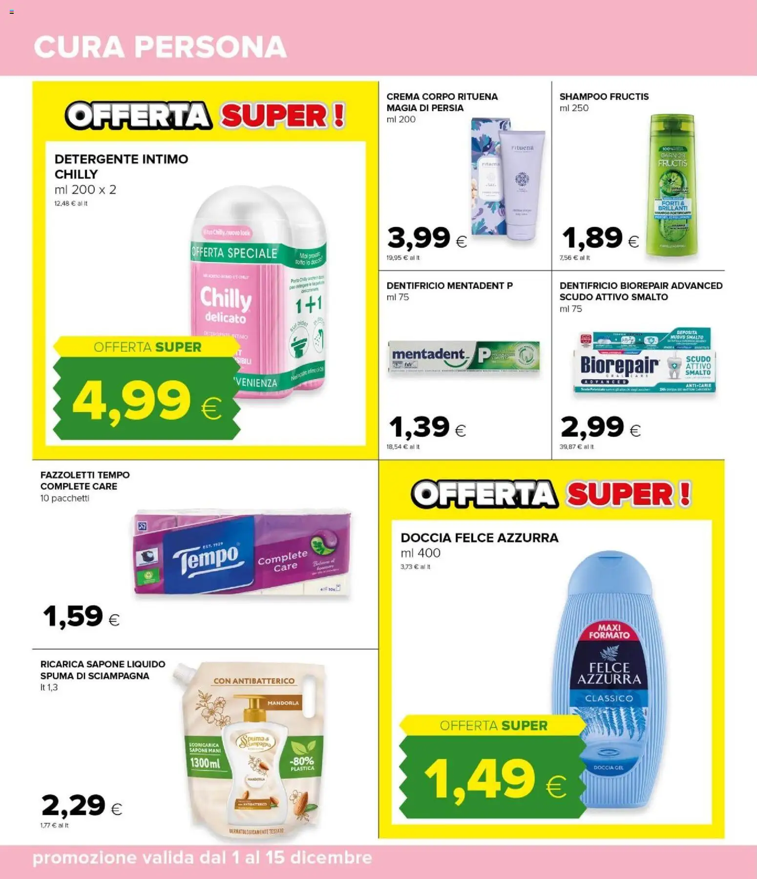 Volantino Oasi del 01.12.2025 | Pagina: 34 | Prodotti: Sapone, Dentifricio, Fazzoletti, Intimo