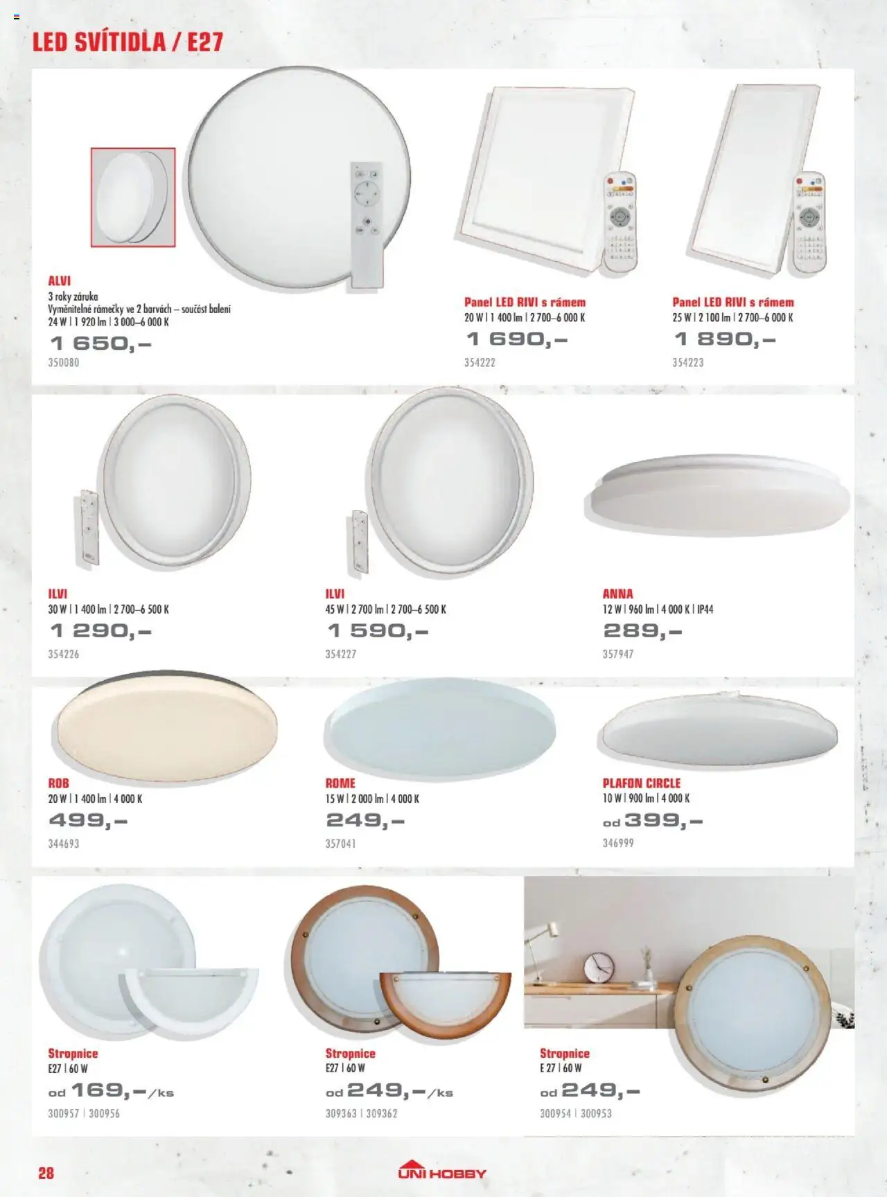 Uni Hobby katalog - Osvětlení od 03.10.2025 | Strana: 28 | Produkty: Rámečky, LED